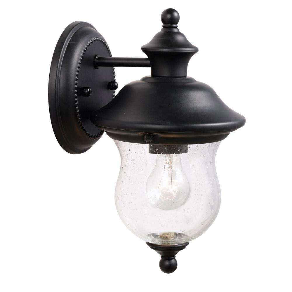 Design House 502906 Highland 1 -Light 10.5-in H Black Hardwired Outdoor Wall Light