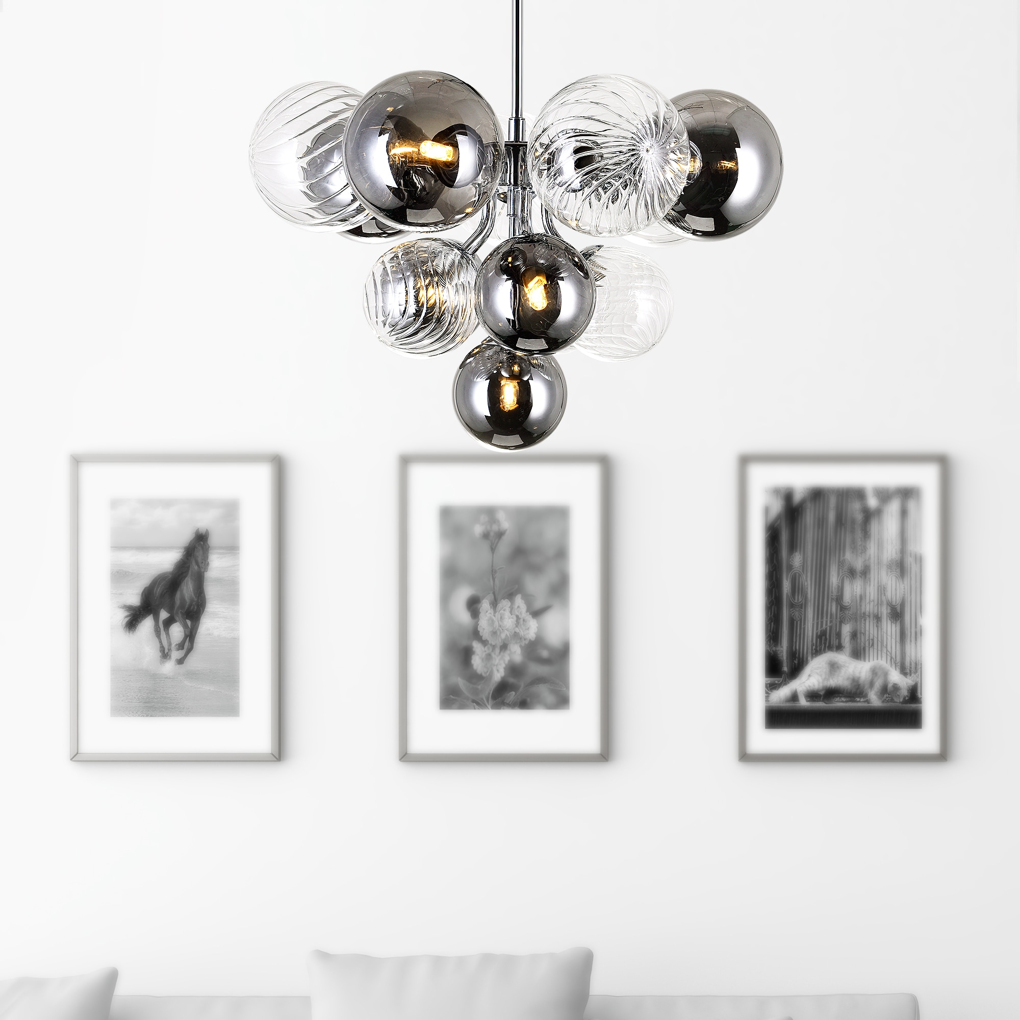 CWI Lighting 1205C16-6-601 Pallocino 6 -Light 16.0-in Chrome Semi Flush Mount Light