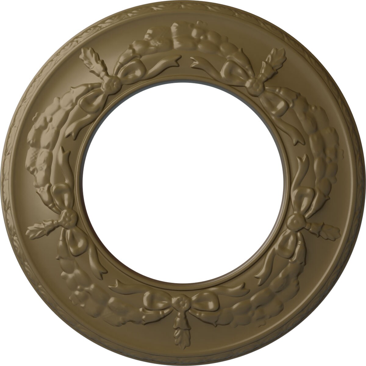 Ekena Millwork CM13SAMMF Salem 13.25-in W x 13.25-in L Painted Mississippi Mud Polyurethane Whole Ceiling Medallion
