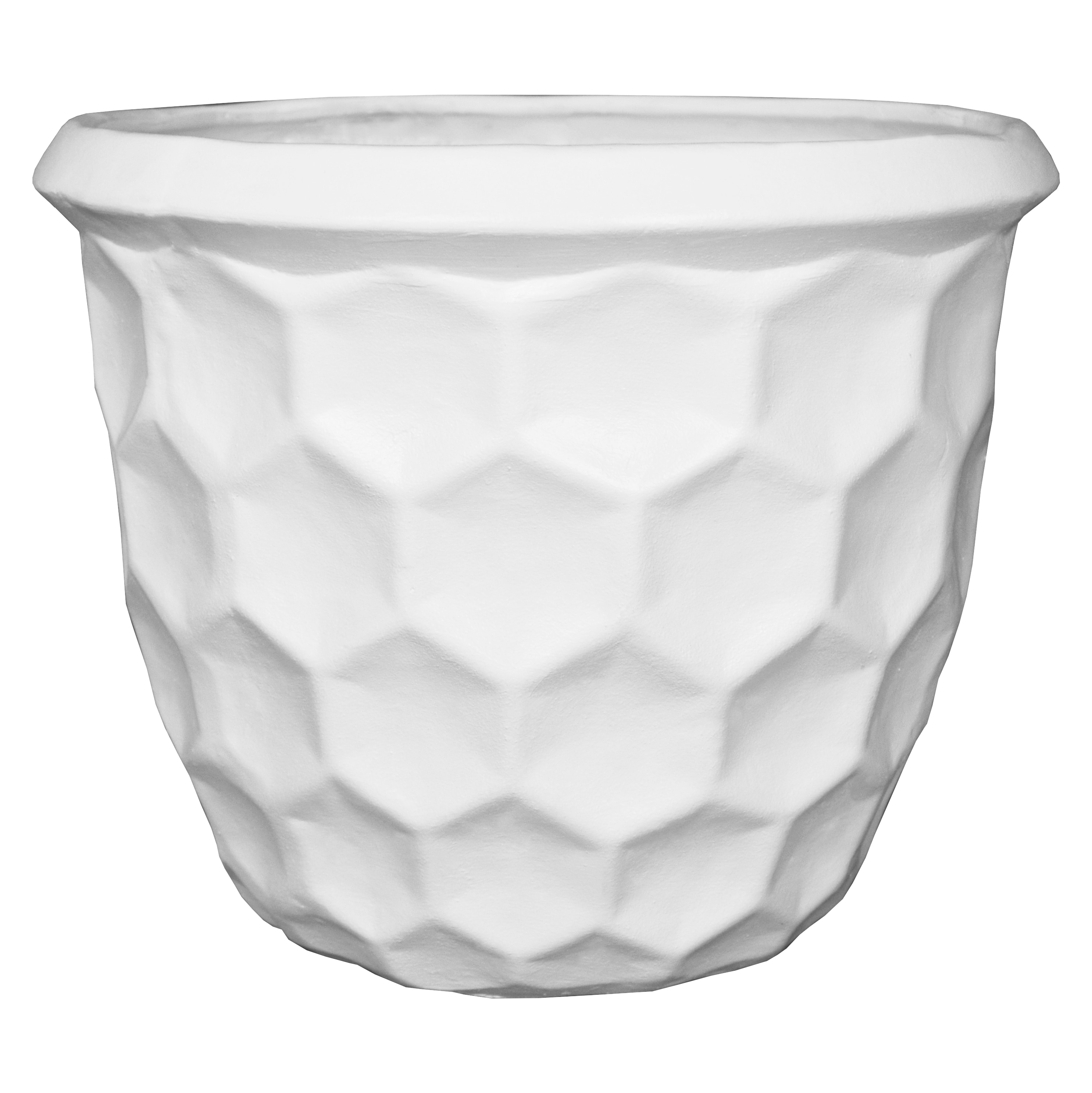 Evergreen 2CG848 16.0-in W x 15-in H x 16-in D White Ceramic Indoor/Outdoor Planter