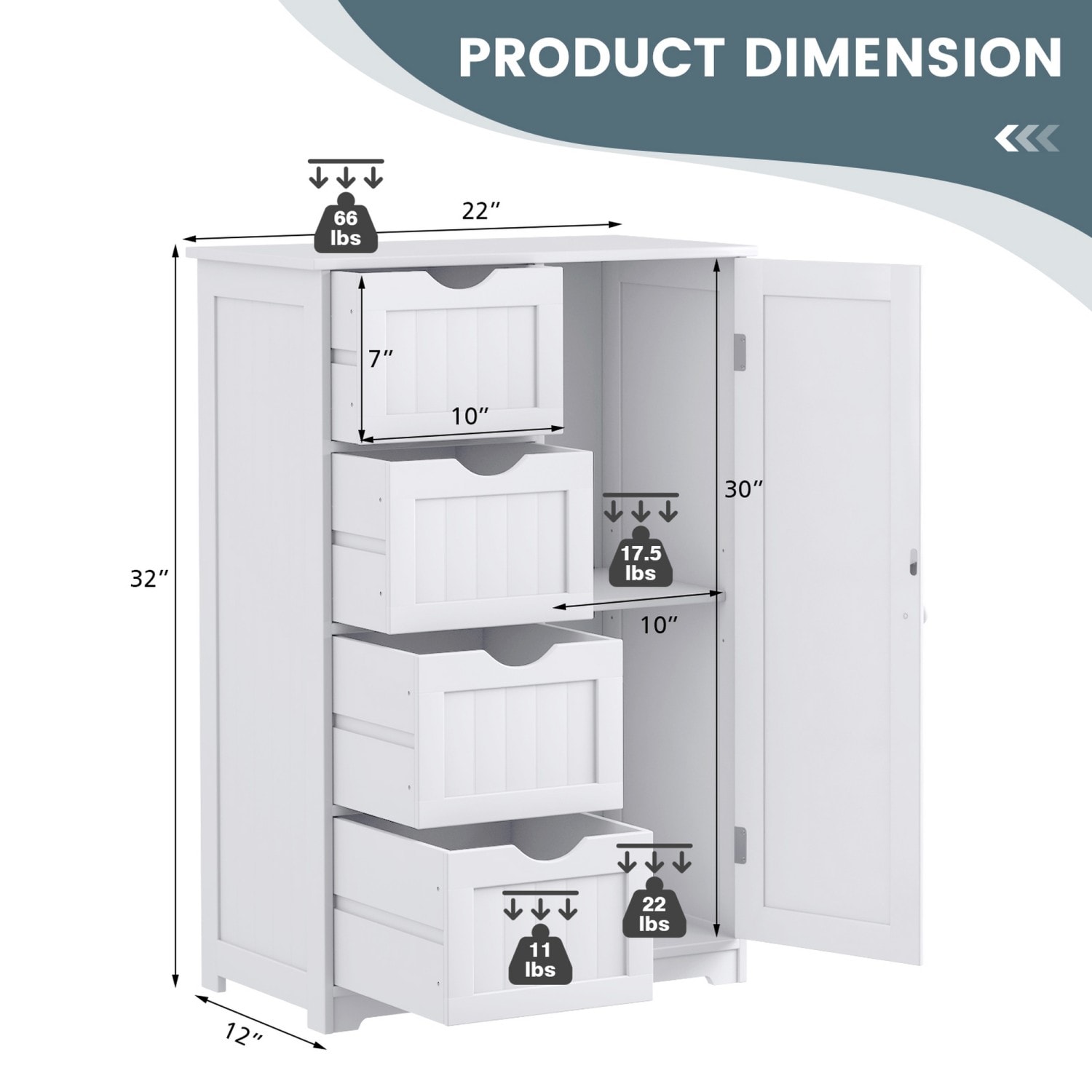 Costway HW54899 Linen-Cabinets - View #3