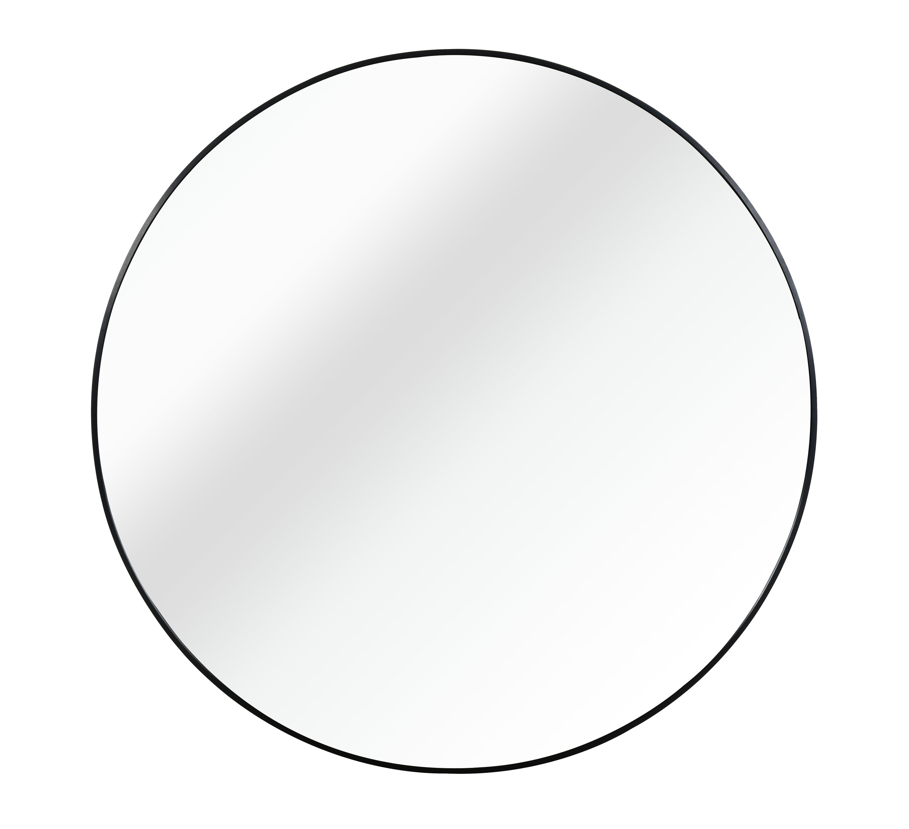 AAZJ CL21S0305-48 Bathroom Mirrors 16-in x 16-in Beveled Round Bathroom Vanity Mirror ( Black )