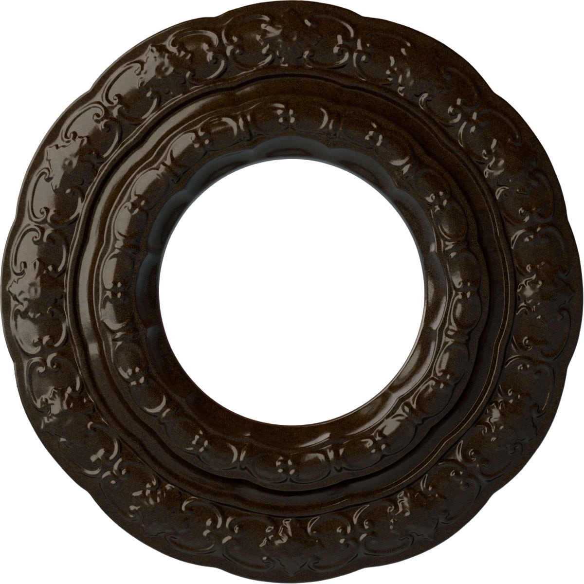 Ekena Millwork CM15LIBZS Lisbon 15.375-in W x 15.375-in L Painted Bronze Polyurethane Whole Ceiling Medallion