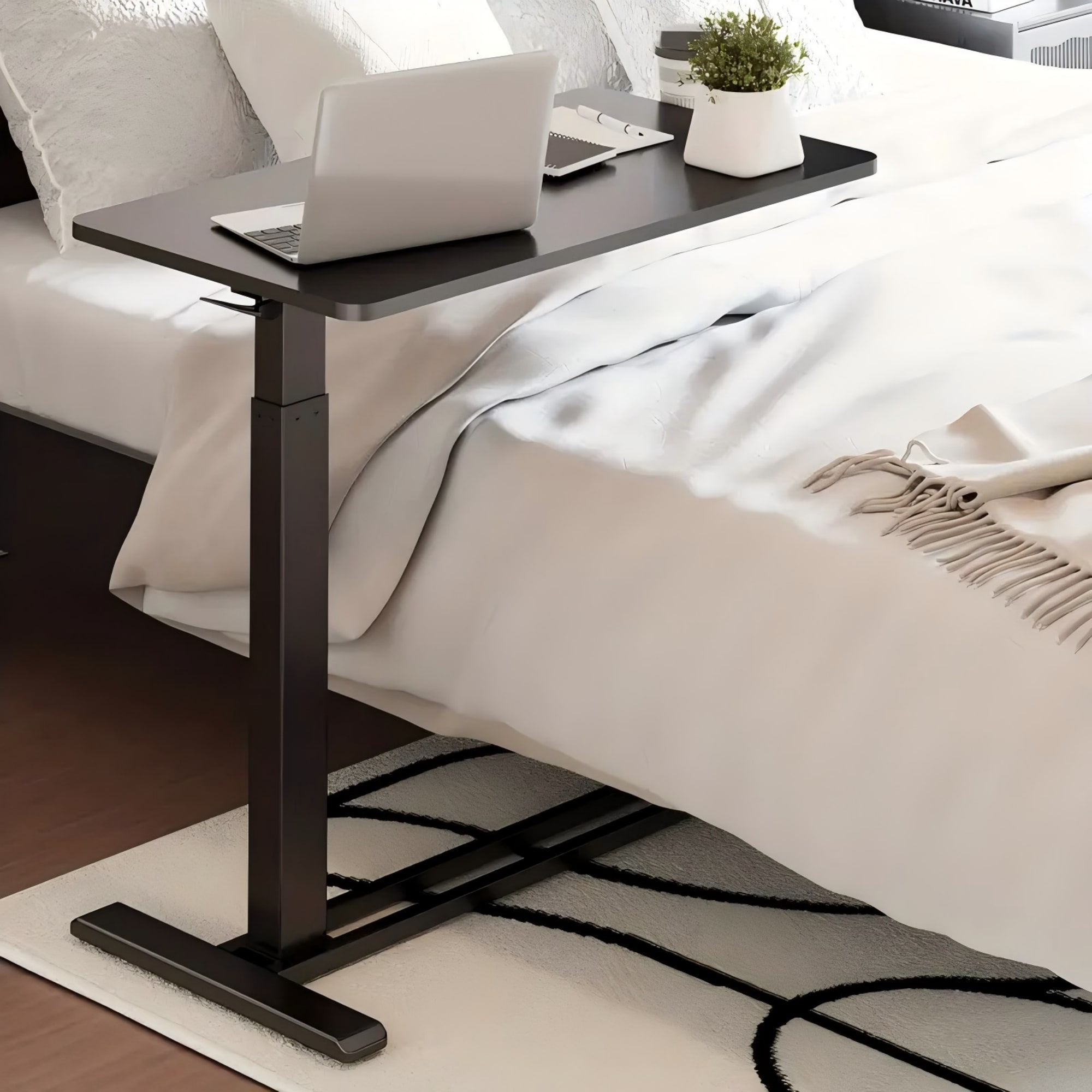 Poly furniture L-DESK-1 17.7-Inches Black Modern/Contemporary Standing desk