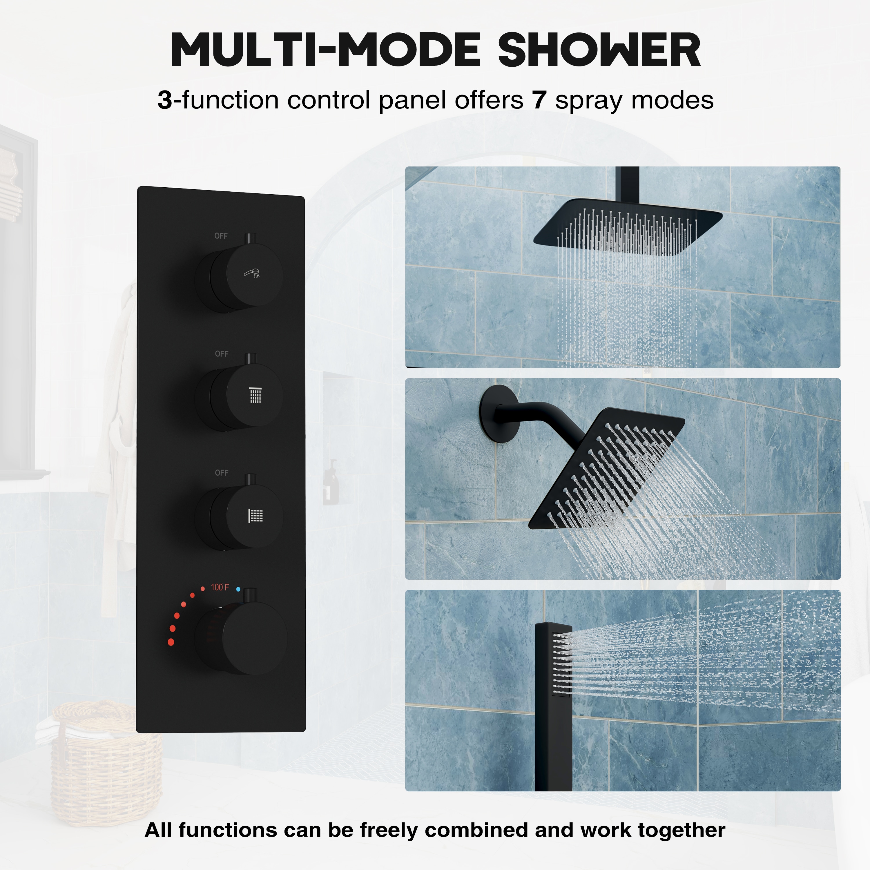 CASAINC WE-SS17MB Showerhead-Bar-Panels - View #5