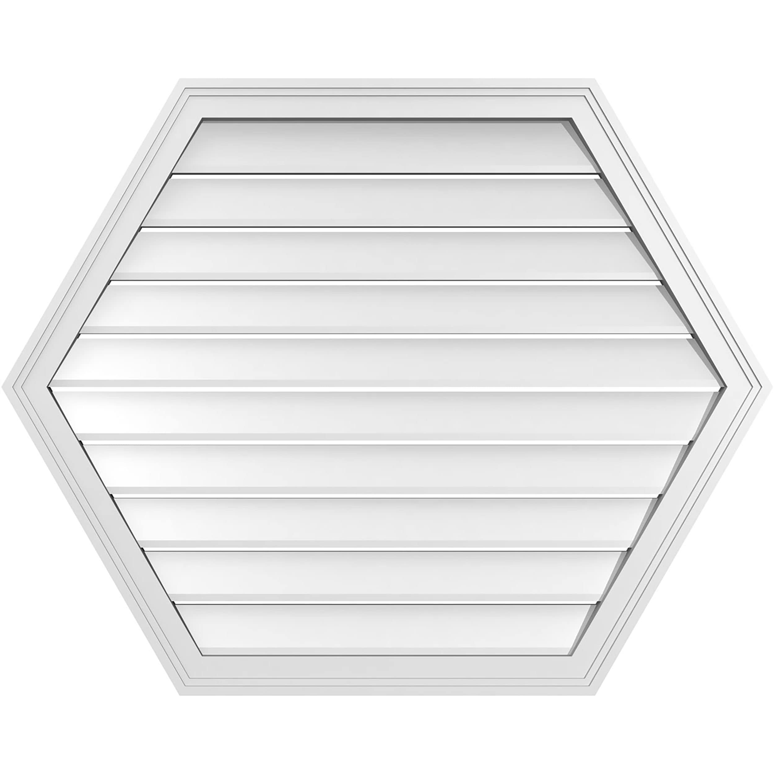 Ekena Millwork GVPHP40X3202SF 40-Inches x 32-Inches Off-white Peaked PVC Gable Louver Vent
