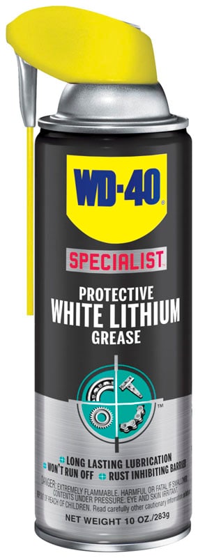 WD40 60573 Spécialiste Nettoyant Contact & WD-40 Specialist • Graisse  Blanche Au Lithium • Spray Double Position • Formule Blanche et épaisse •