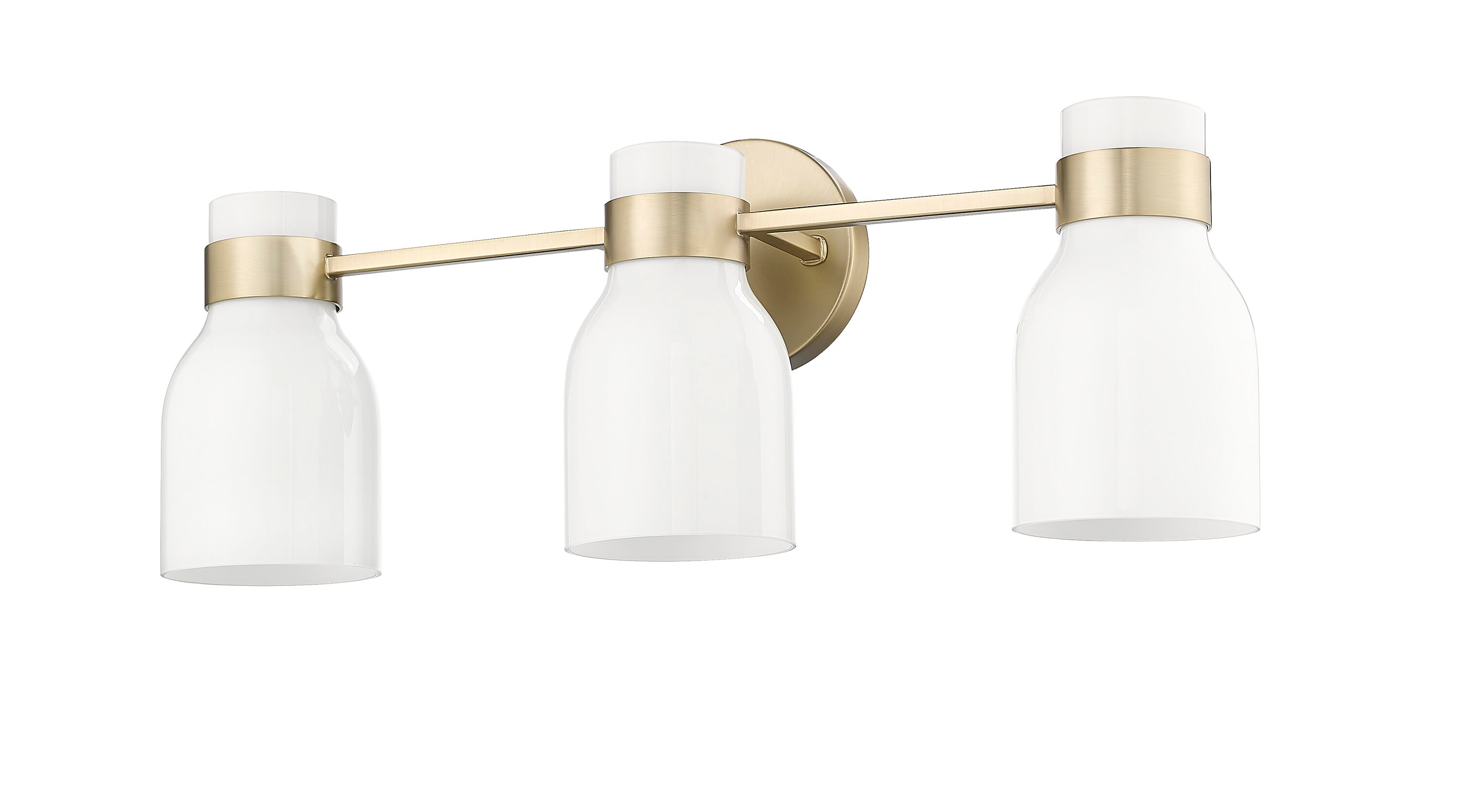 Modern Gold 3-Light Vanity with Frosted Glass Shades