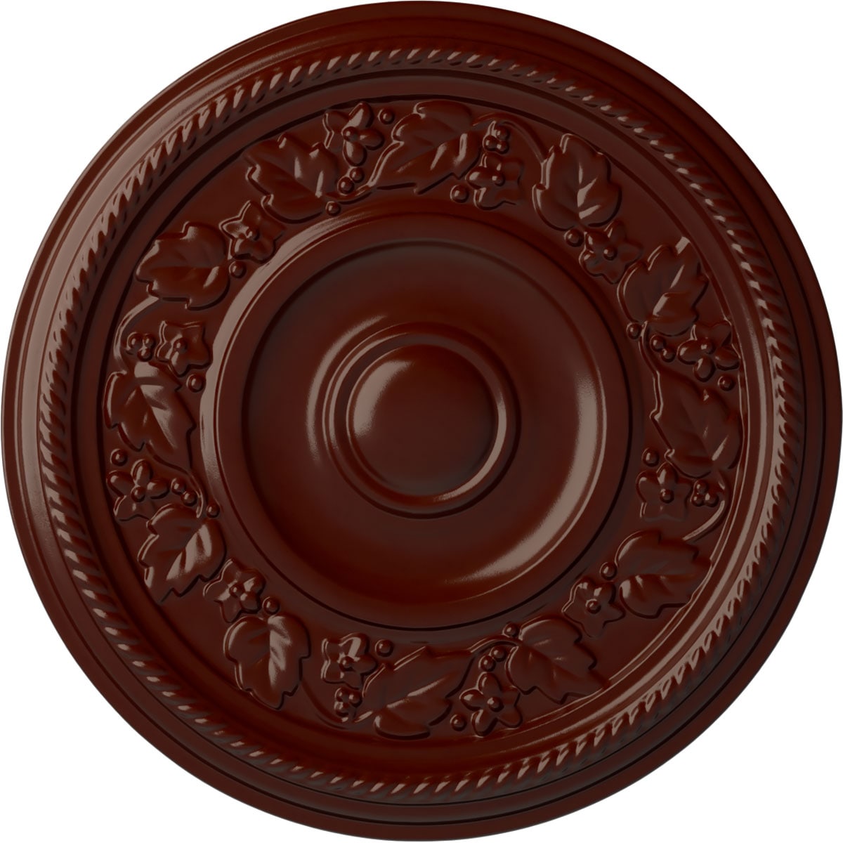 Ekena Millwork CM16TYBMF Tyrone 16.125-in W x 16.125-in L Painted Brushed Mahogany Polyurethane Whole Ceiling Medallion