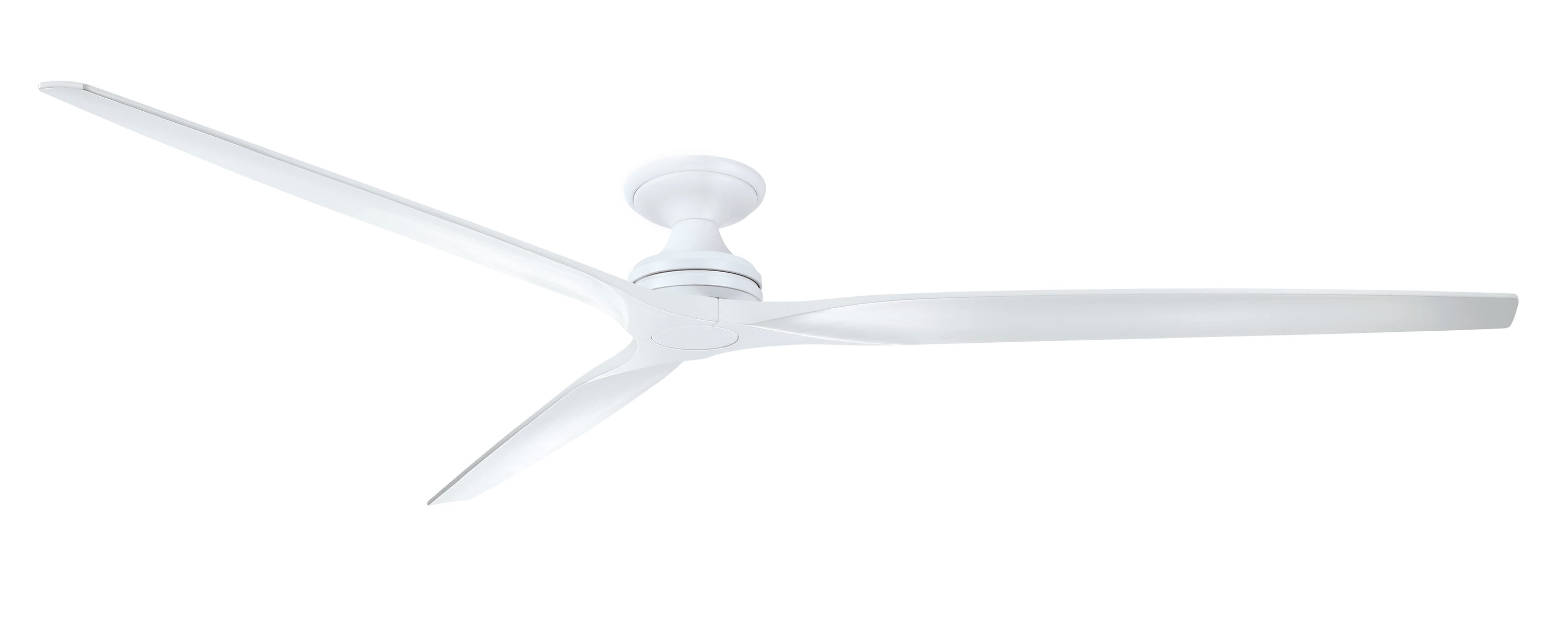 Fanimation FPD6721BMW-96MW-F Spitfire 96-in Outdoor Flush Mount Smart Matte White with Matte White Blades Propeller Ceiling Fan Light Kit Compatible - Remote Included ( 3 -Blade )