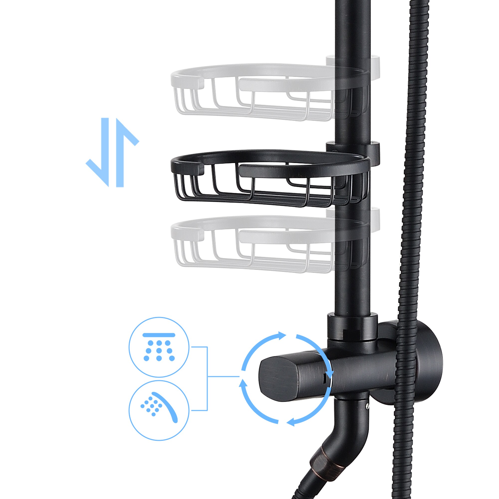 Mondawe MO6006-12MB Showerhead-Bar-Panels - View #7
