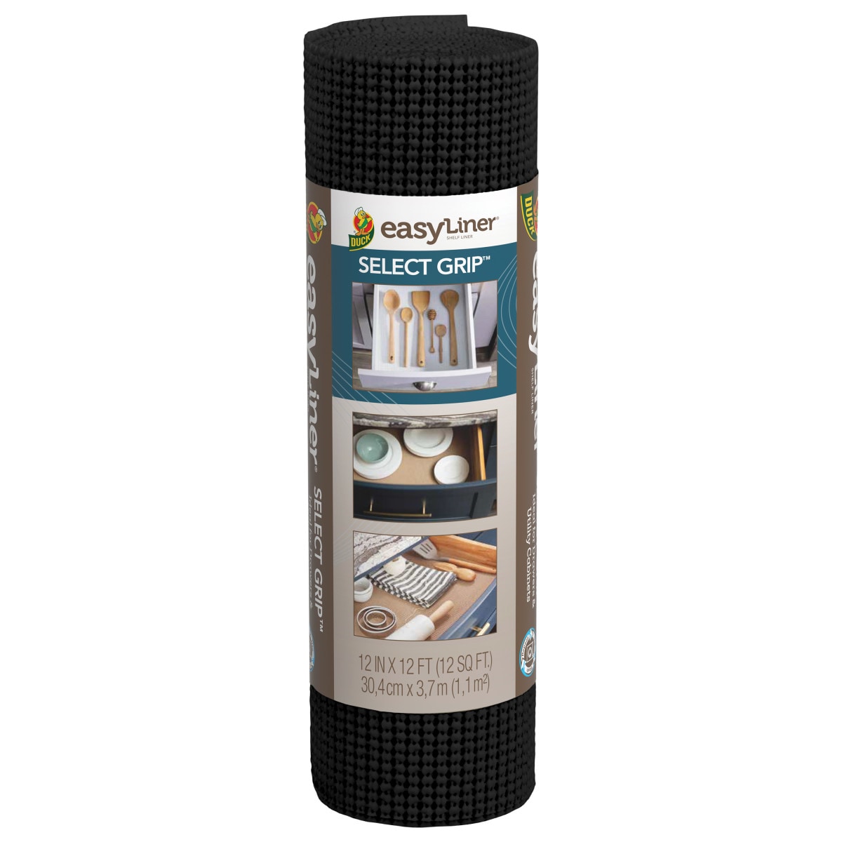Duck 12-in x 12-ft Black Shelf liner