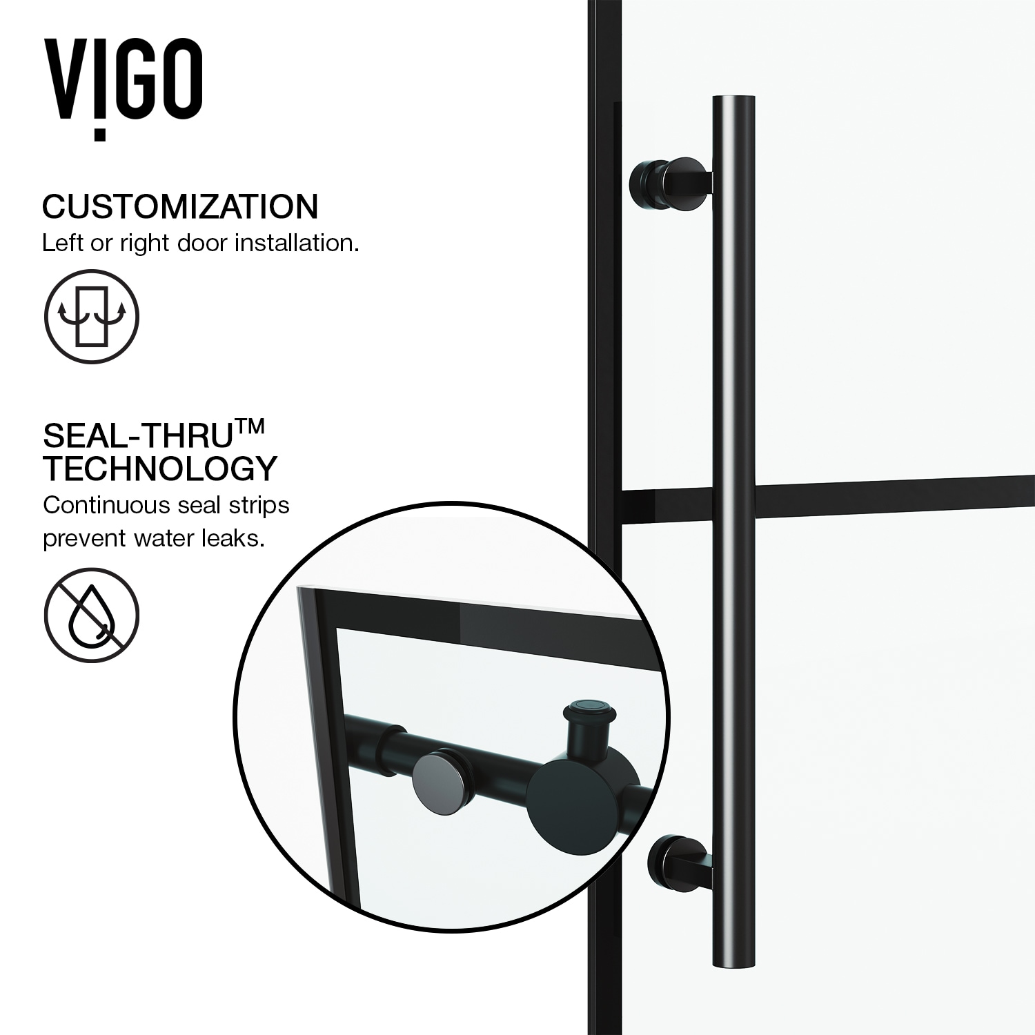 VIGO VG6041MBSCL6066 Bathtub-Doors - View #8
