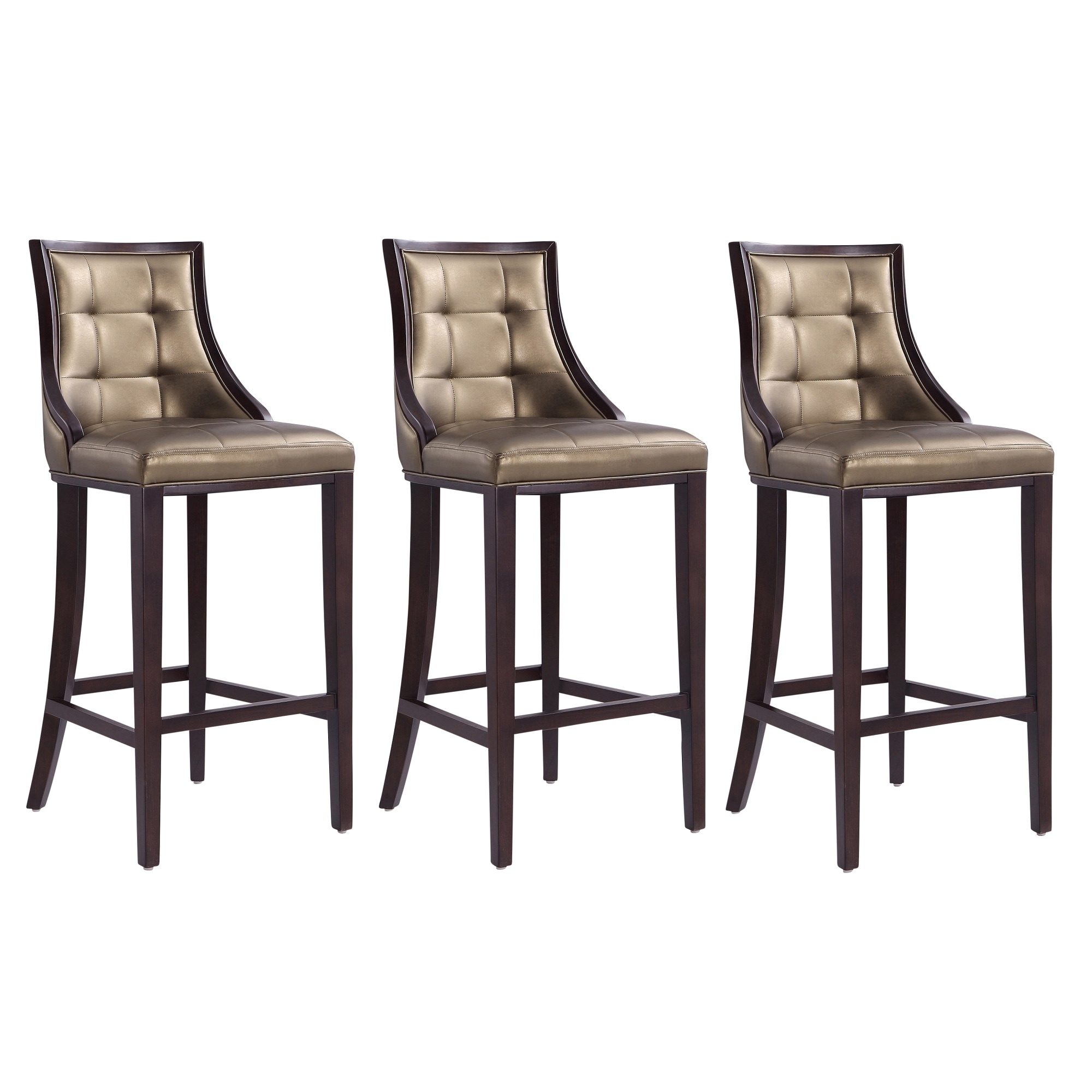 Fifth Avenue Bronze and Walnut Beech Wood Barstool