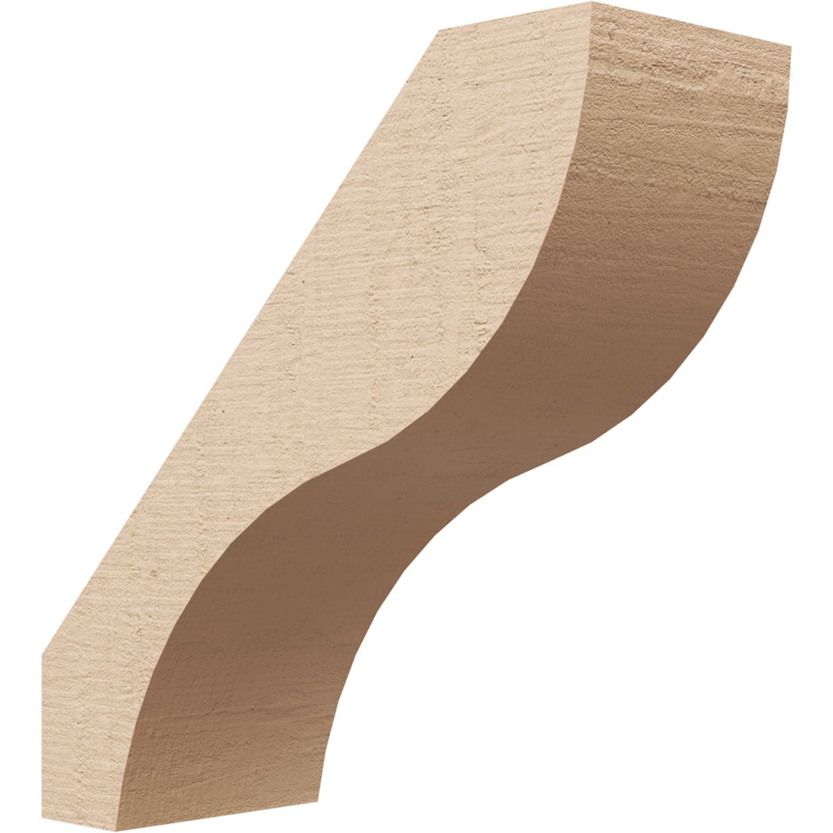 Ekena Millwork BRCUR03X08X08GNVRCPR 3-in x 8-in x 8-in Primed Urethane Geneva Rough Cedar Woodgrain TimberThane KneeBrace