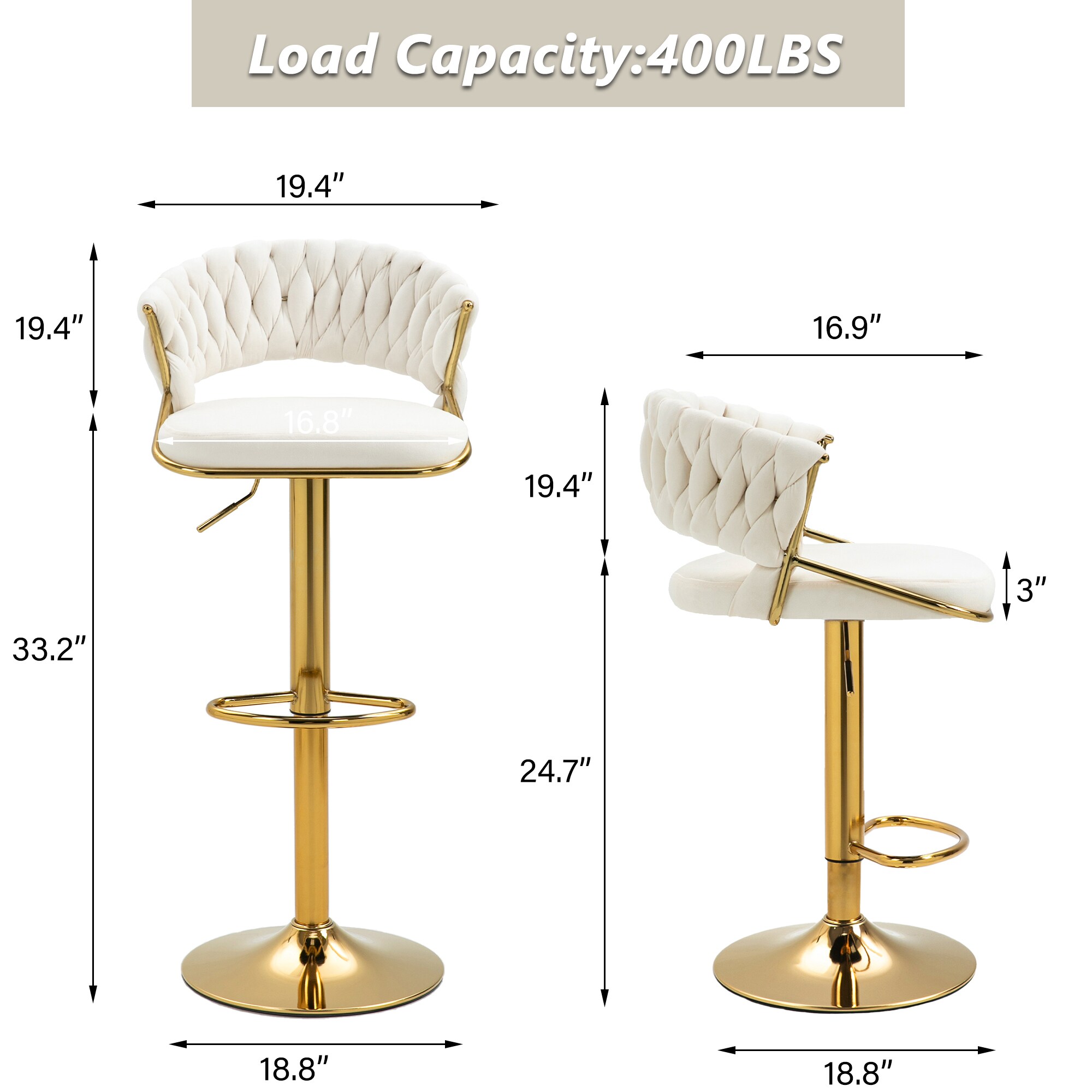 Dreamsidea LS-BA03-2-IVORY-4 stools - View #7