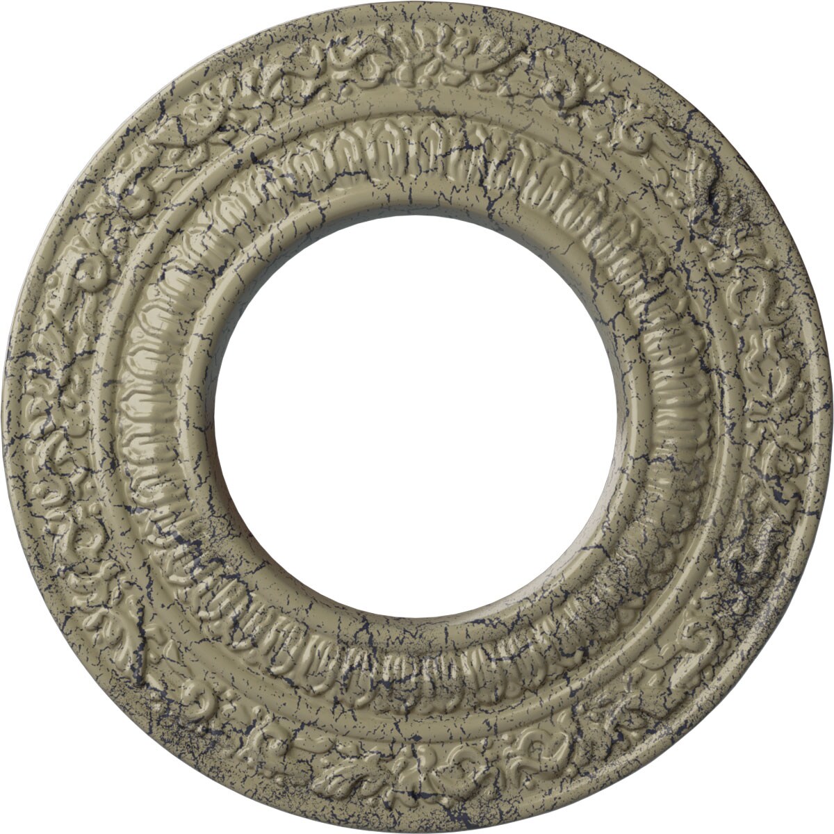 Ekena Millwork CM08ADCSC Andrea 8.125-in W x 8.125-in L Painted Castle Stone Crackle Polyurethane Whole Ceiling Medallion