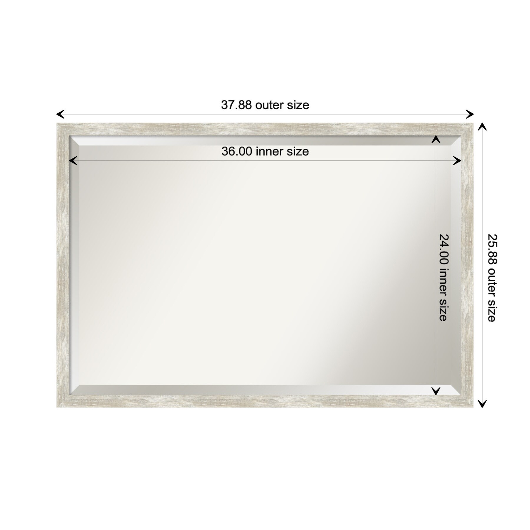 Distressed Silver Rectangular Wall Mirror with Polystyrene Frame
