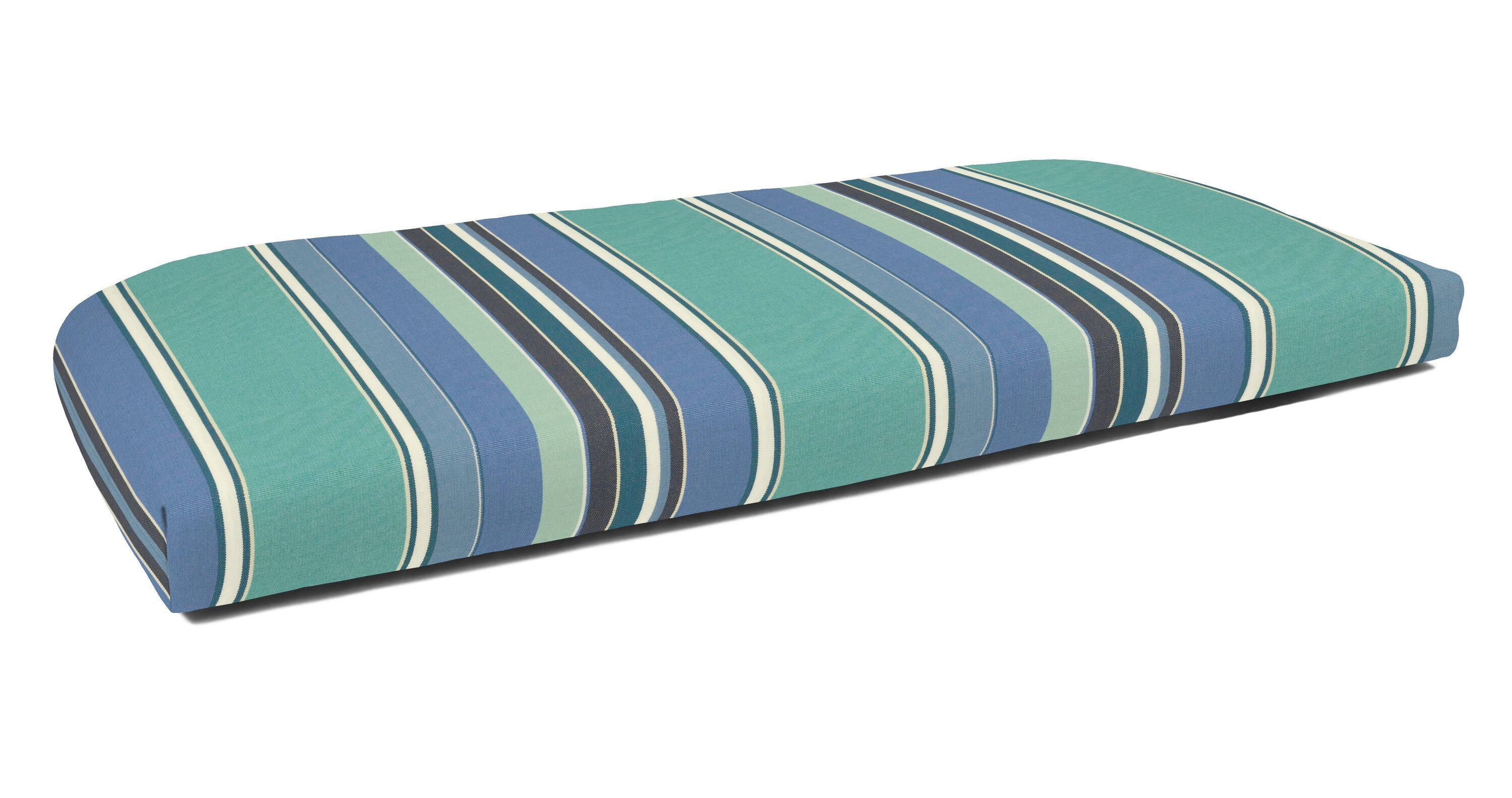 Dolce Oasis Striped Sunbrella Outdoor Settee Bench Cushion