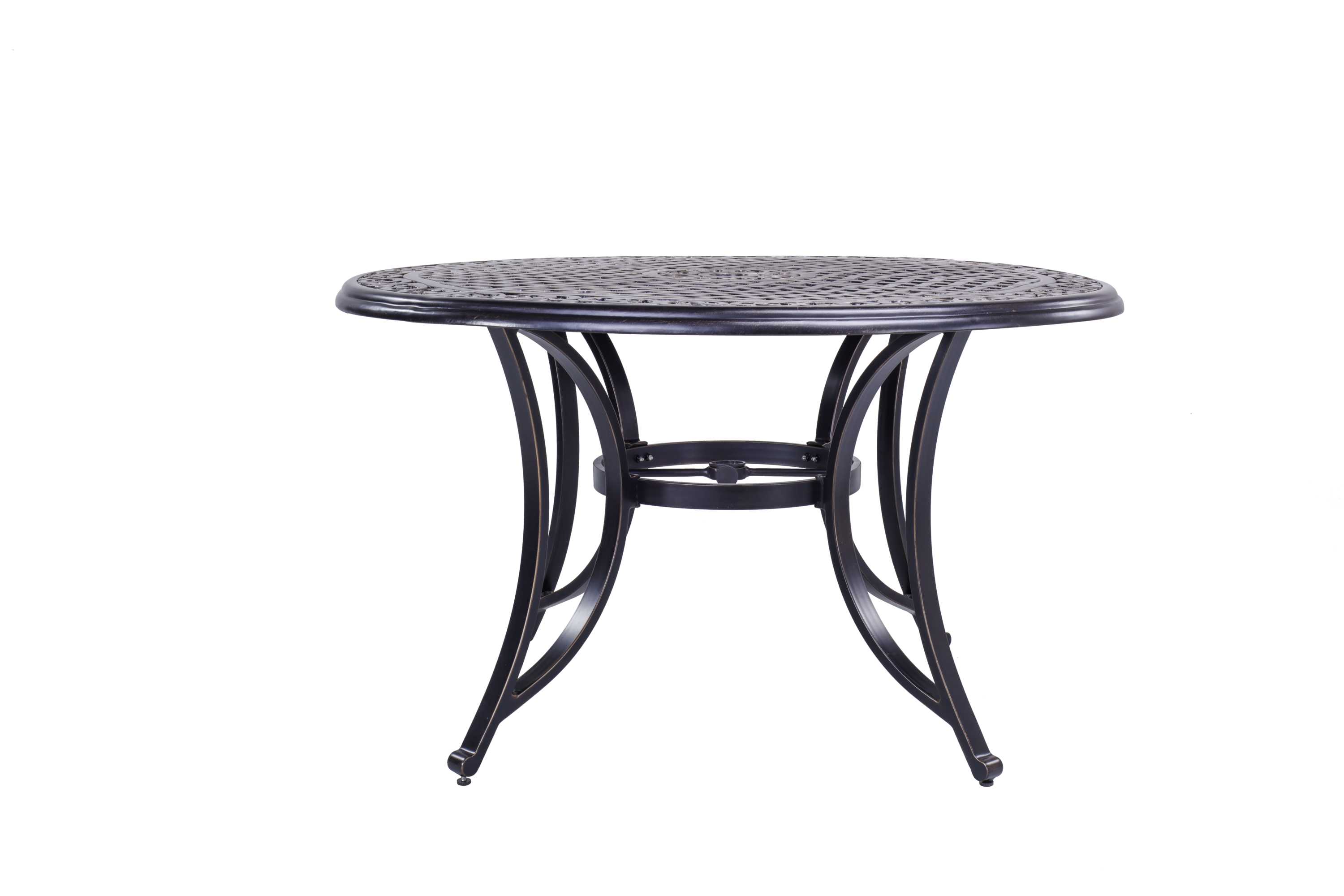 CASAINC Cast Aluminum Patio Table Round Outdoor Dining Table 47.99-in W ...