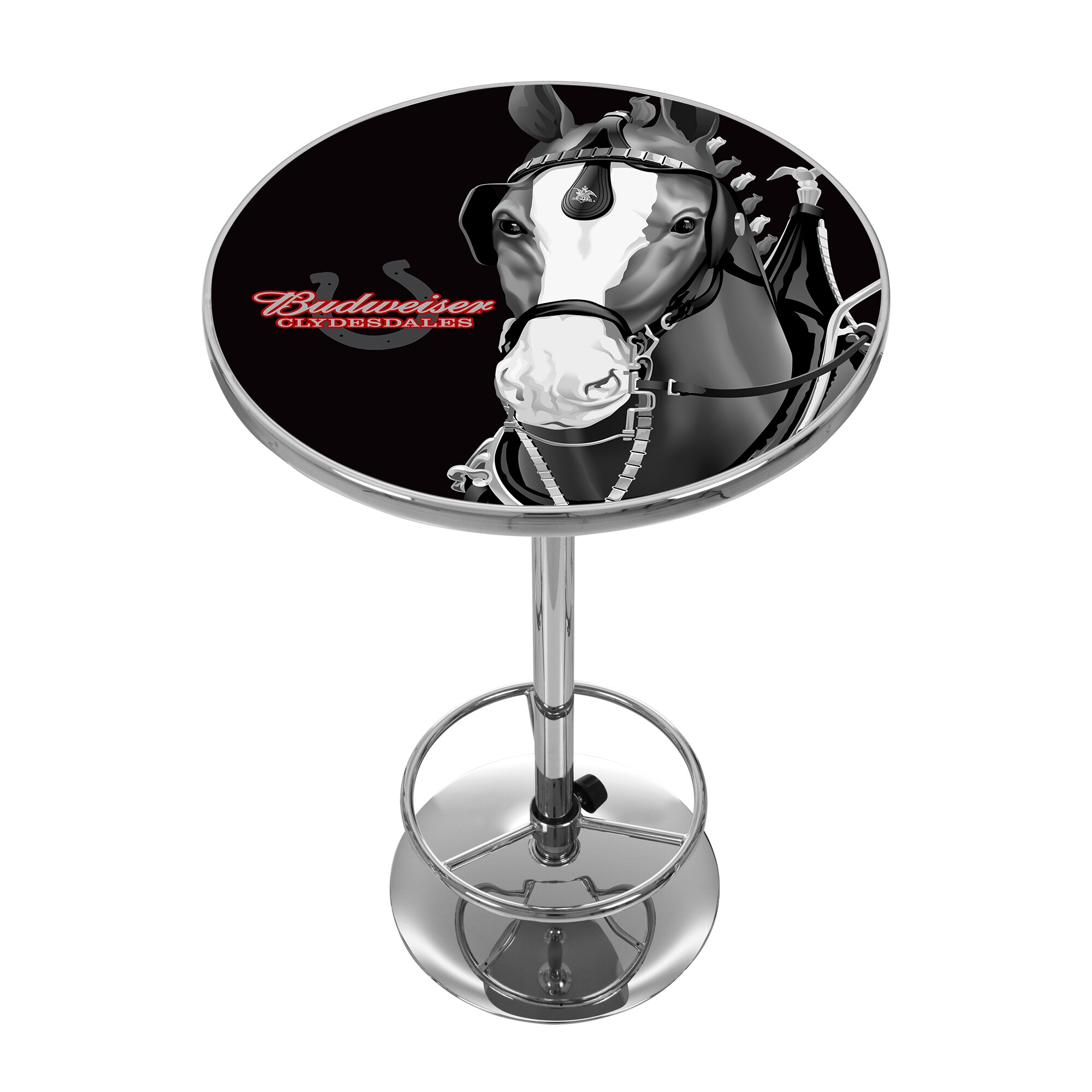 Trademark Gameroom AB2000-CLY-B Pub Tables Black Round Traditional Bar Table, Composite with Metal Pedestal Base 27.375-in L x 42-in H