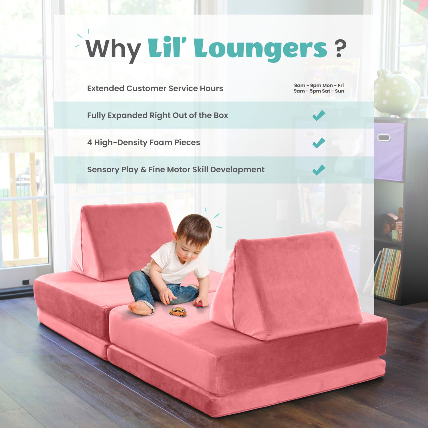 Critter Sitters CSLILLOUNGER-PINK Kids-Chairs - View #3