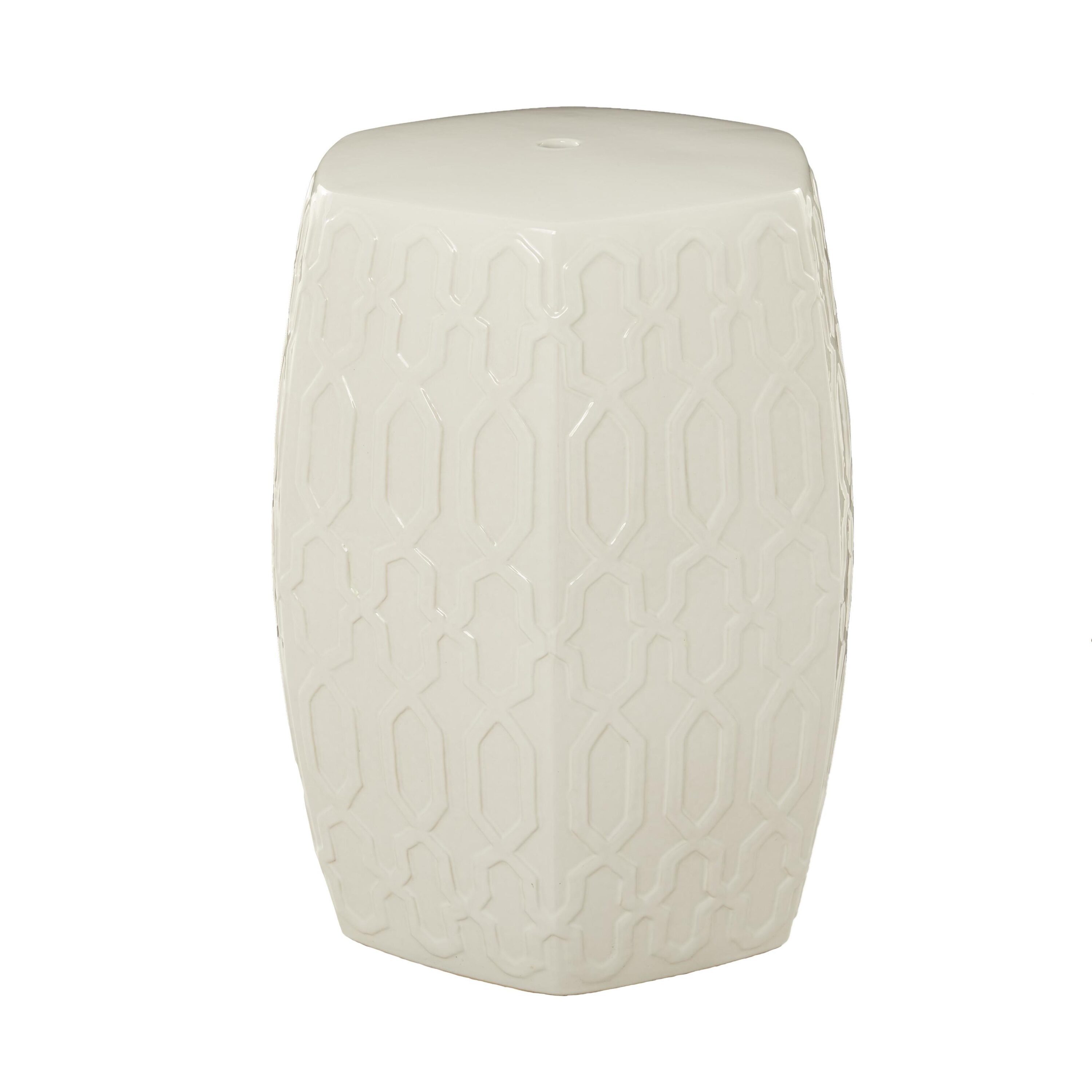 Elegant Round Wood Side Table in Cream Finish
