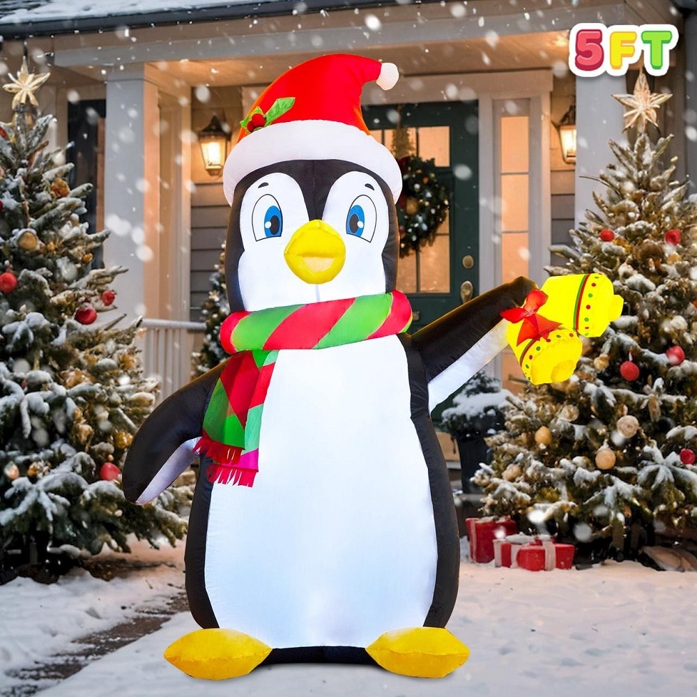 Joyfy 30077 5-Feet Lighted Penguin Christmas Inflatable