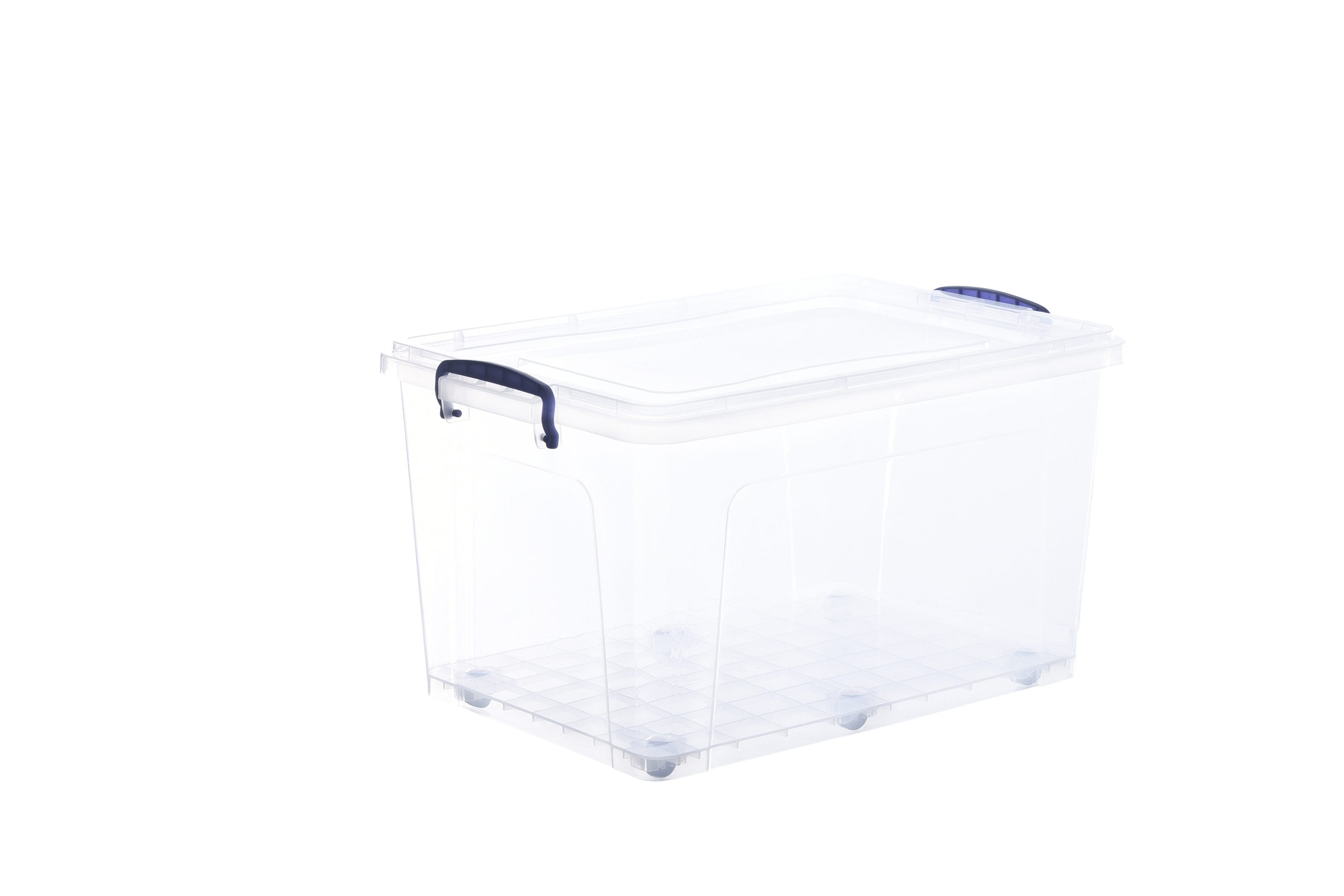 Superio Clear Storage Bins with Lids and Wheels- Large Storage Containers  With Wheels, Stackable Totes with Locking Latches (60 Quart, 4 Pack)