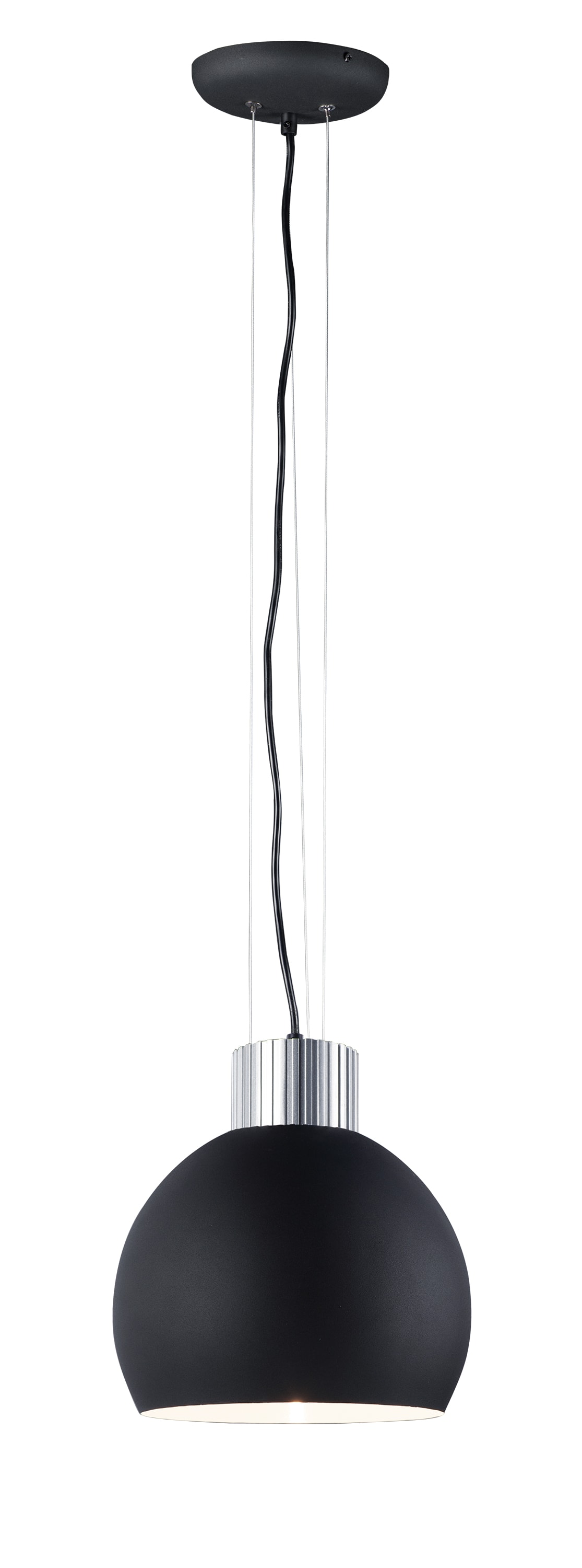 Maxim Lighting 25234SABK Storehouse Satin Aluminum/Black Transitional Cone Integrated LED Medium Hanging Pendant light