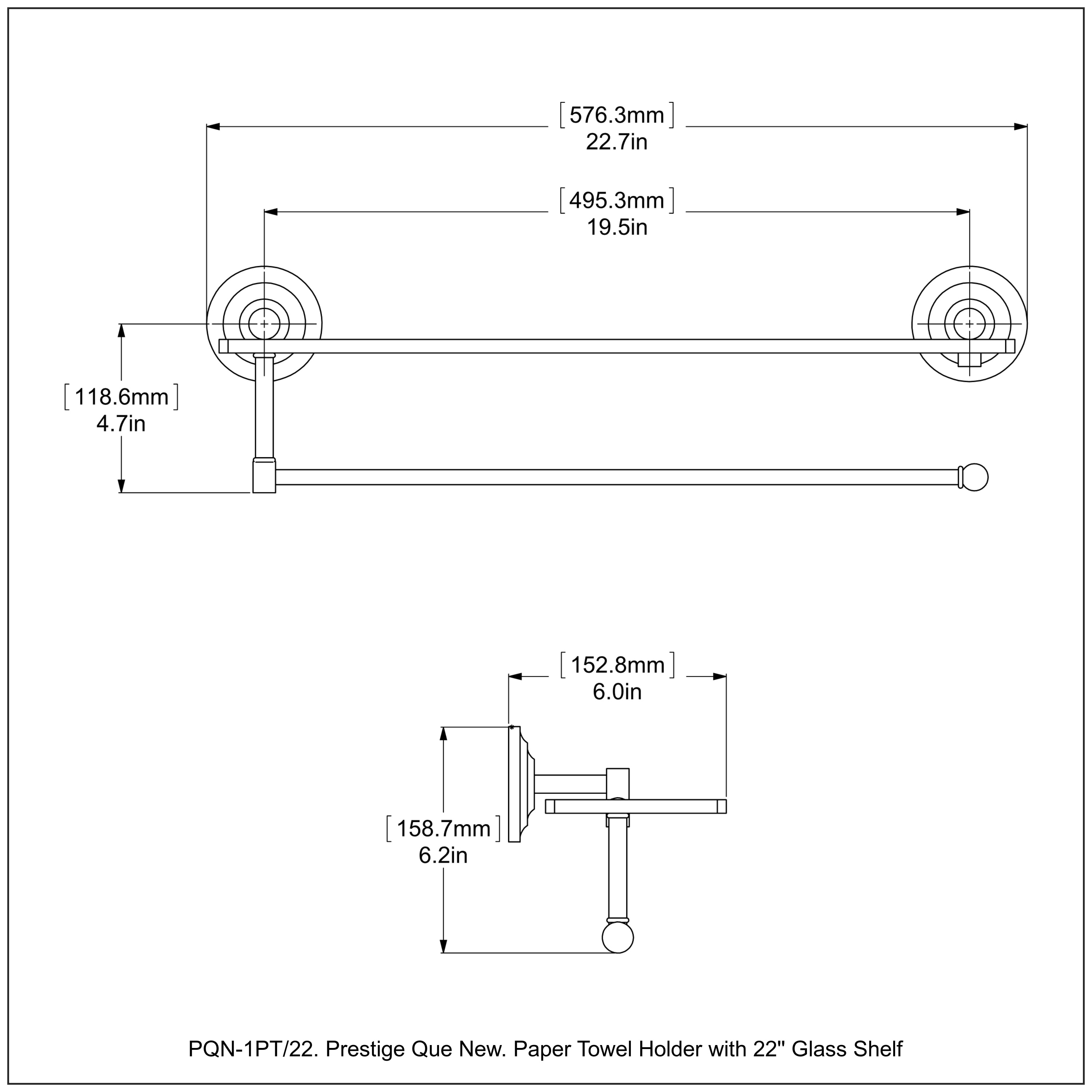 Allied Brass PQN-1PT/22-PC Paper-Towel-Holders - View #3