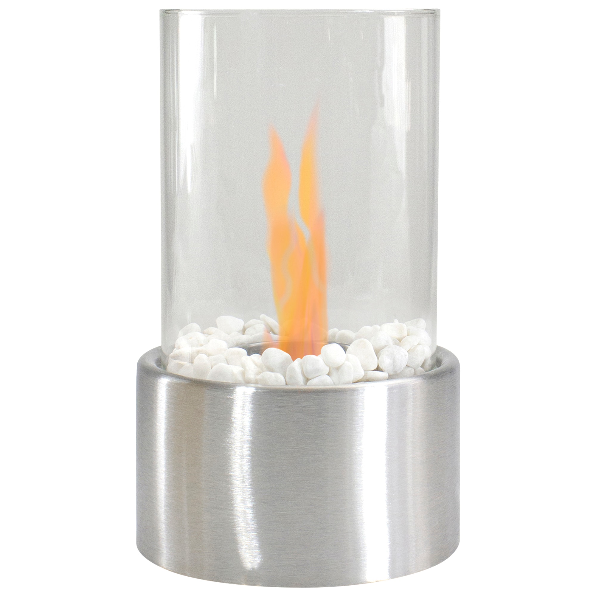 Northlight 34808727 6.25-in W Silver Steel Round Tabletop Liquid propane Fire pit table