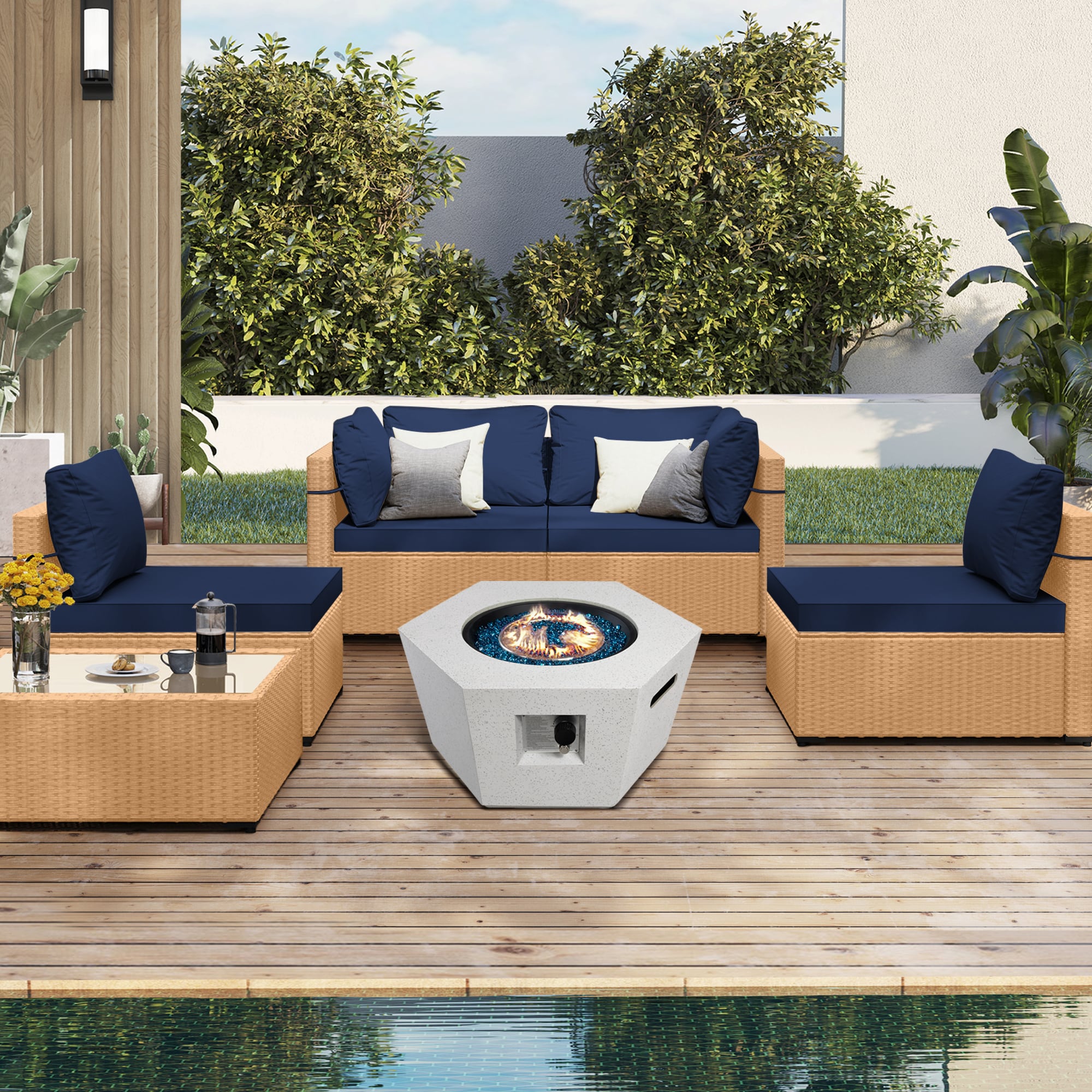 UPHA TBBE-AB28SMB-NAVY Patio-Conversation-Sets - View #2