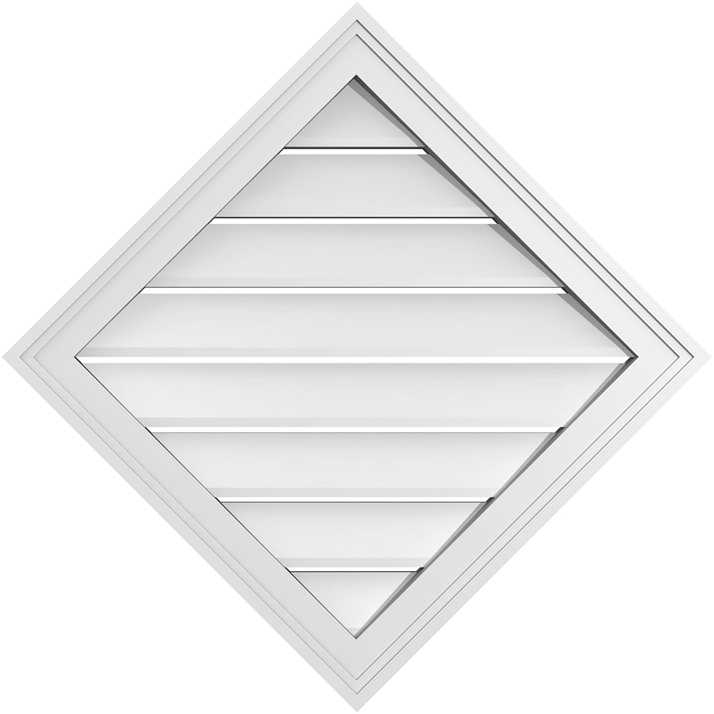Ekena Millwork GVPDI26X2602SN 26-Inches x 26-Inches Off-white Diamond PVC Gable Louver Vent