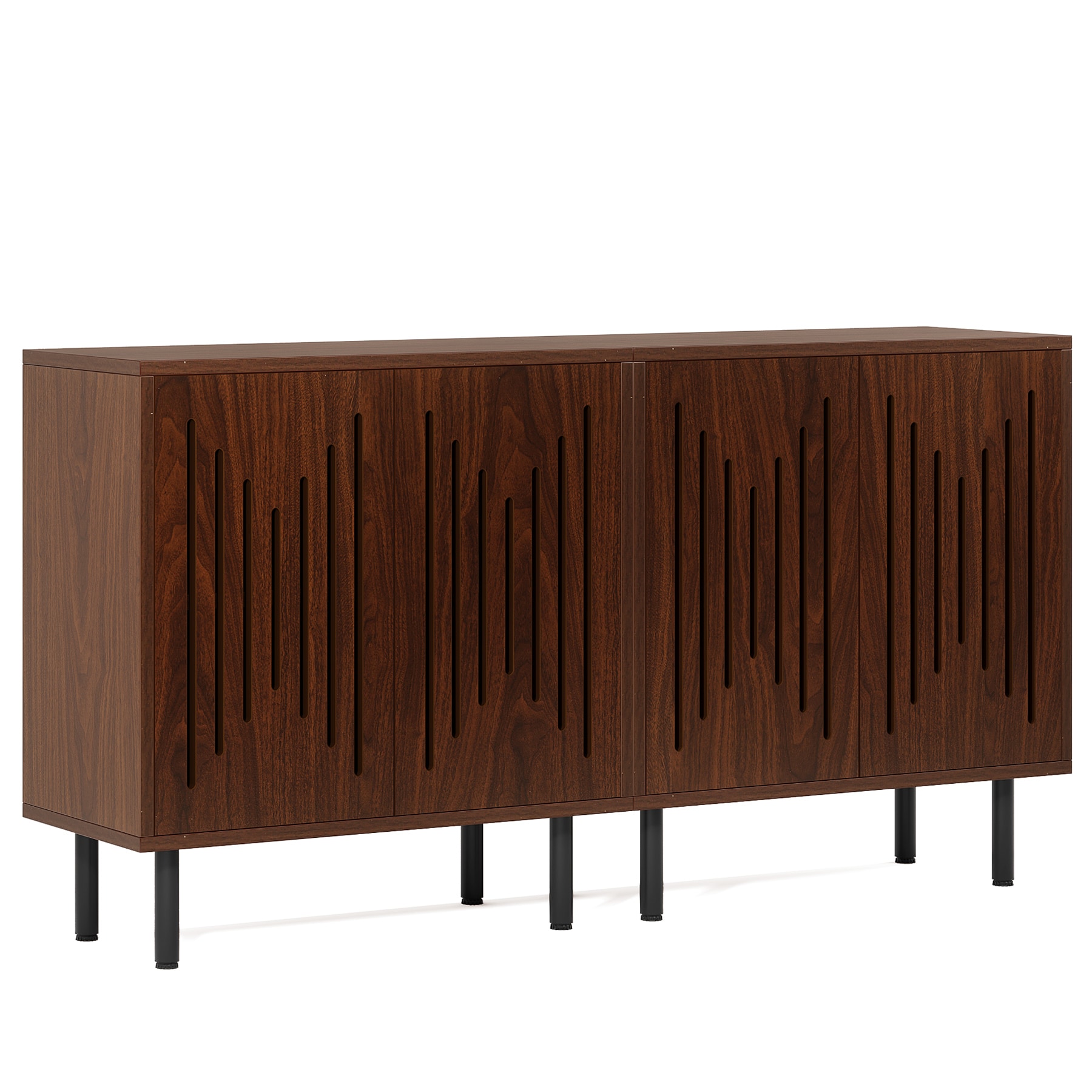 Fnova - Traditional Brown Sideboard with Wine Storage