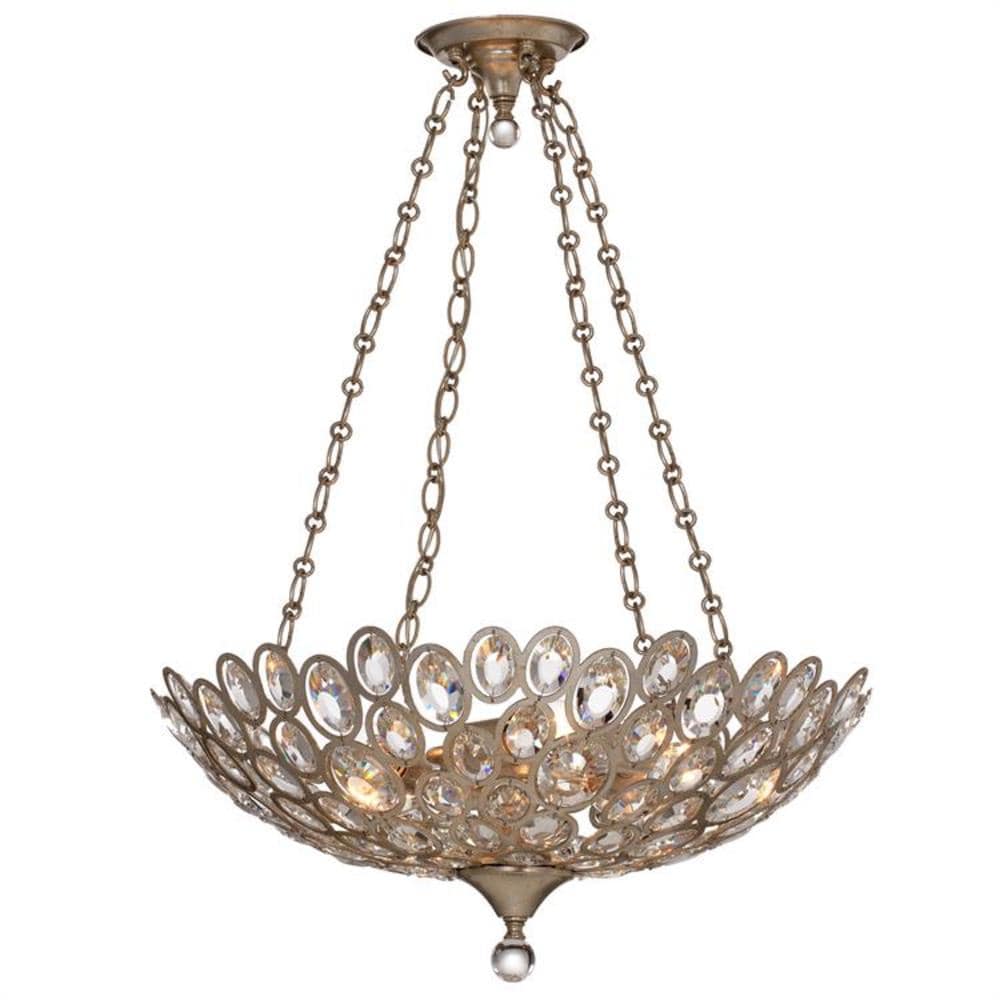 Sterling Distressed Twilight Crystal 5-Light Chandelier