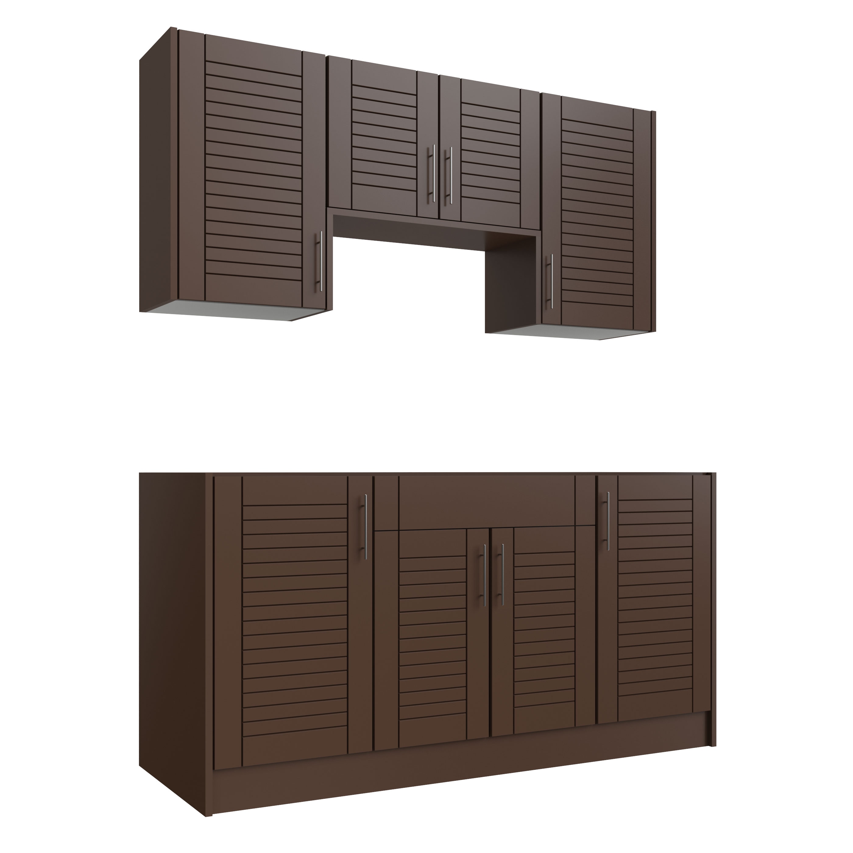 WeatherStrong WSE66WMK-TDB Tampa 6 -Piece 67.25-in W x 25-in D x 84-in H Modular Outdoor Kitchen Set