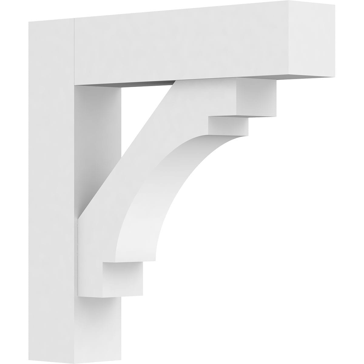 Ekena Millwork BKTP03X18X18MRC05 Standard MercedGrade 3-in x 18-in x 18-in Off-white PVC Standard bracket