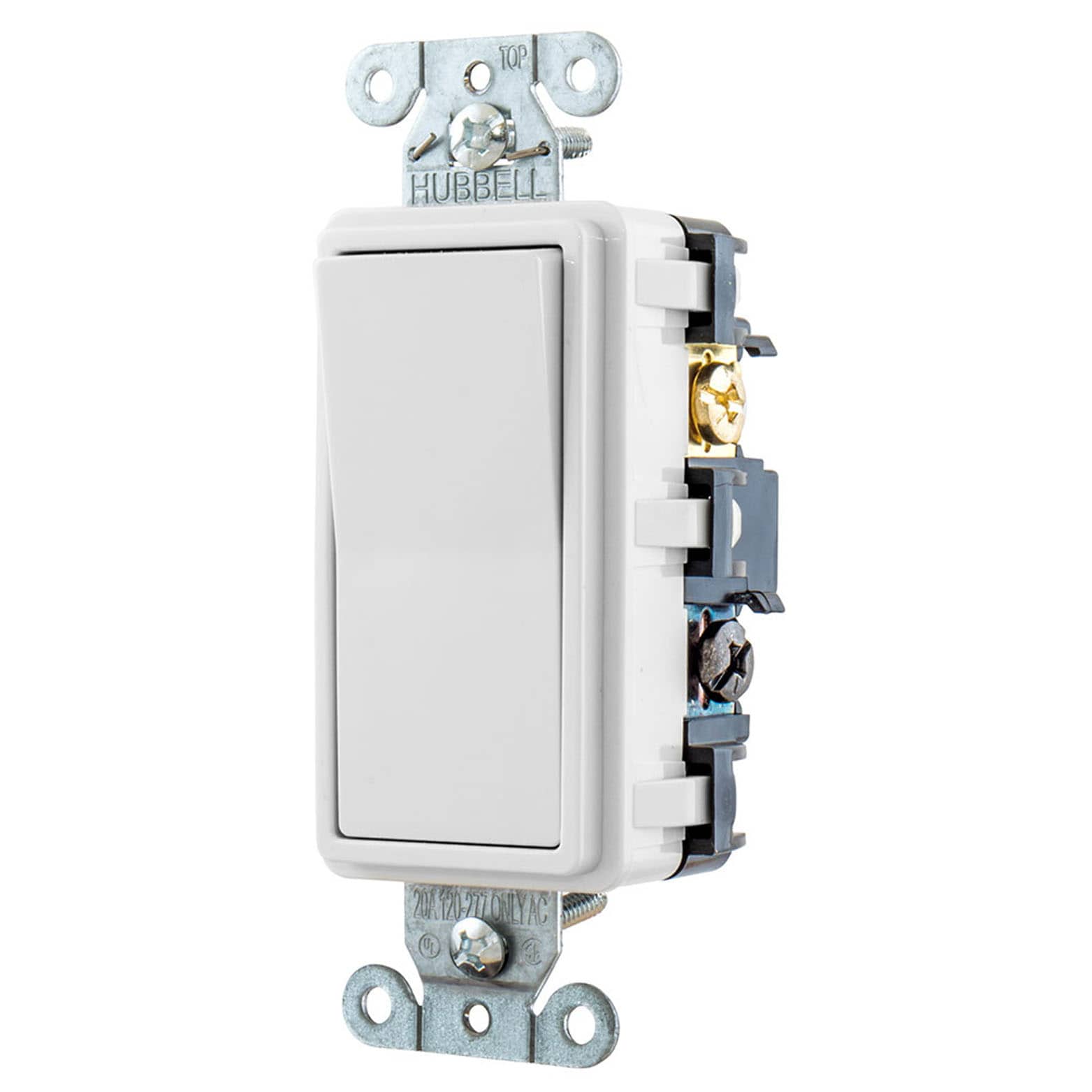 BRYANT 4904BW Wall Switch,White,4-Way Switch,1 to 2 HP 