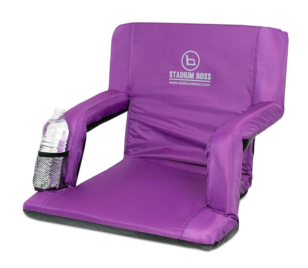 BirdRock Home Purple Bleacher Folding Chair with Padded Seat