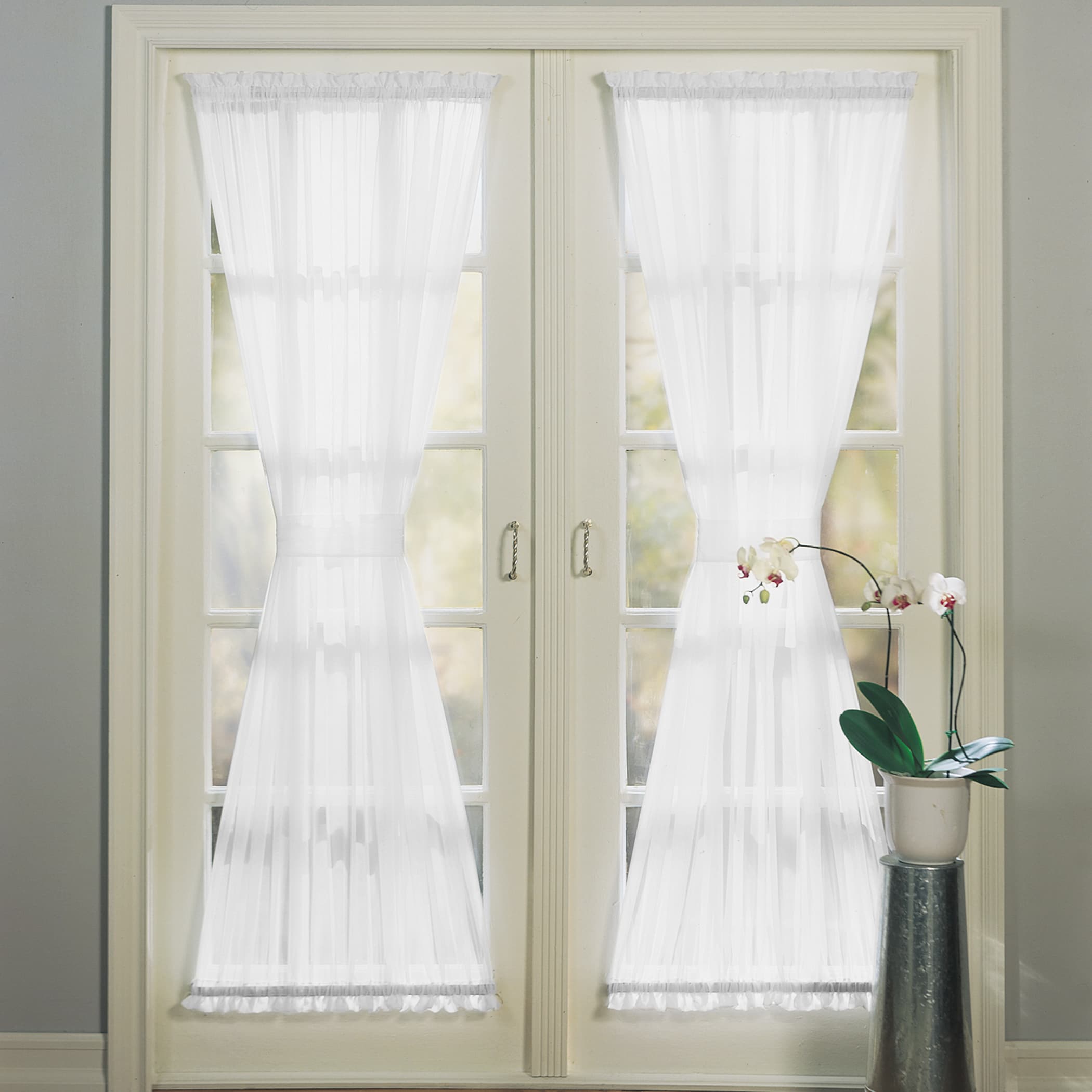 No. 918 24207 72-Inches White Sheer Rod pocket Single curtain panel
