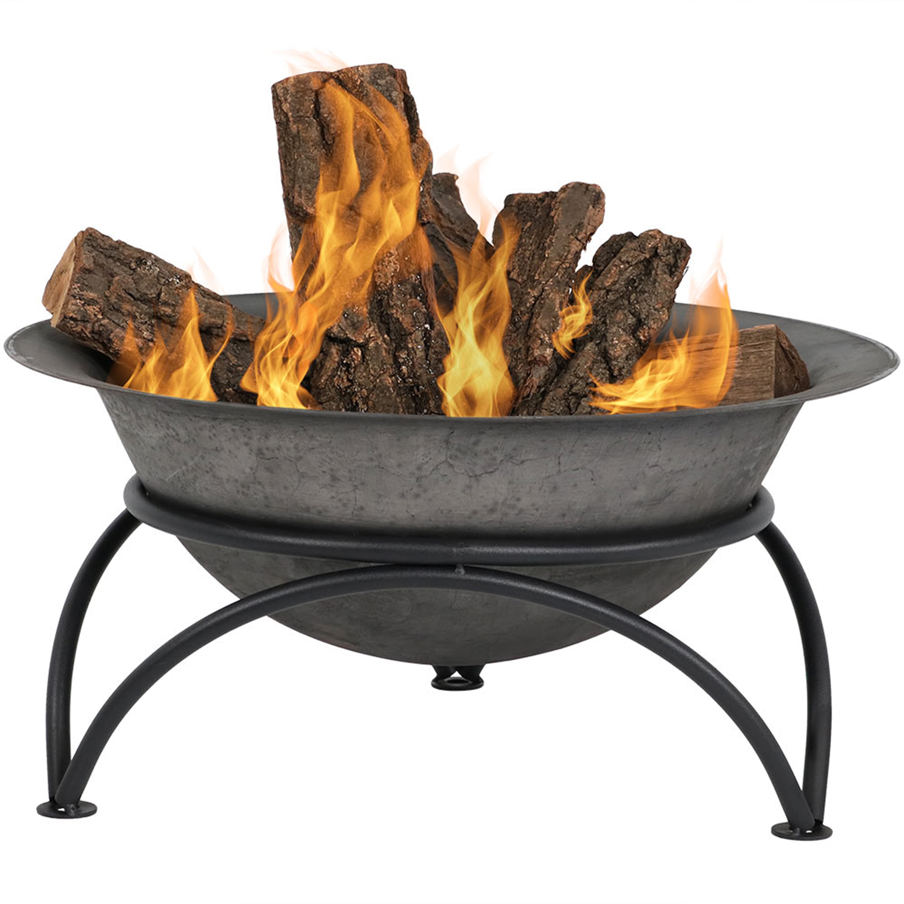 Sunnydaze Decor RCM-LG652 24-in W Cast iron Round Portable Wood-Burning Fire Pit