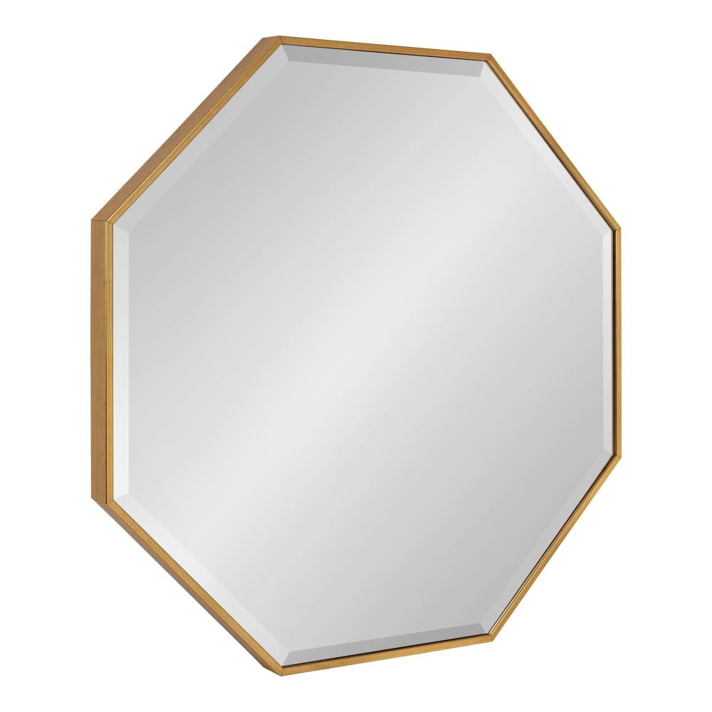 Kate and Laurel 216976 Rhodes 28.75-Inches W x 28.75-Inches H Octagon Gold Beveled Wall Mirror