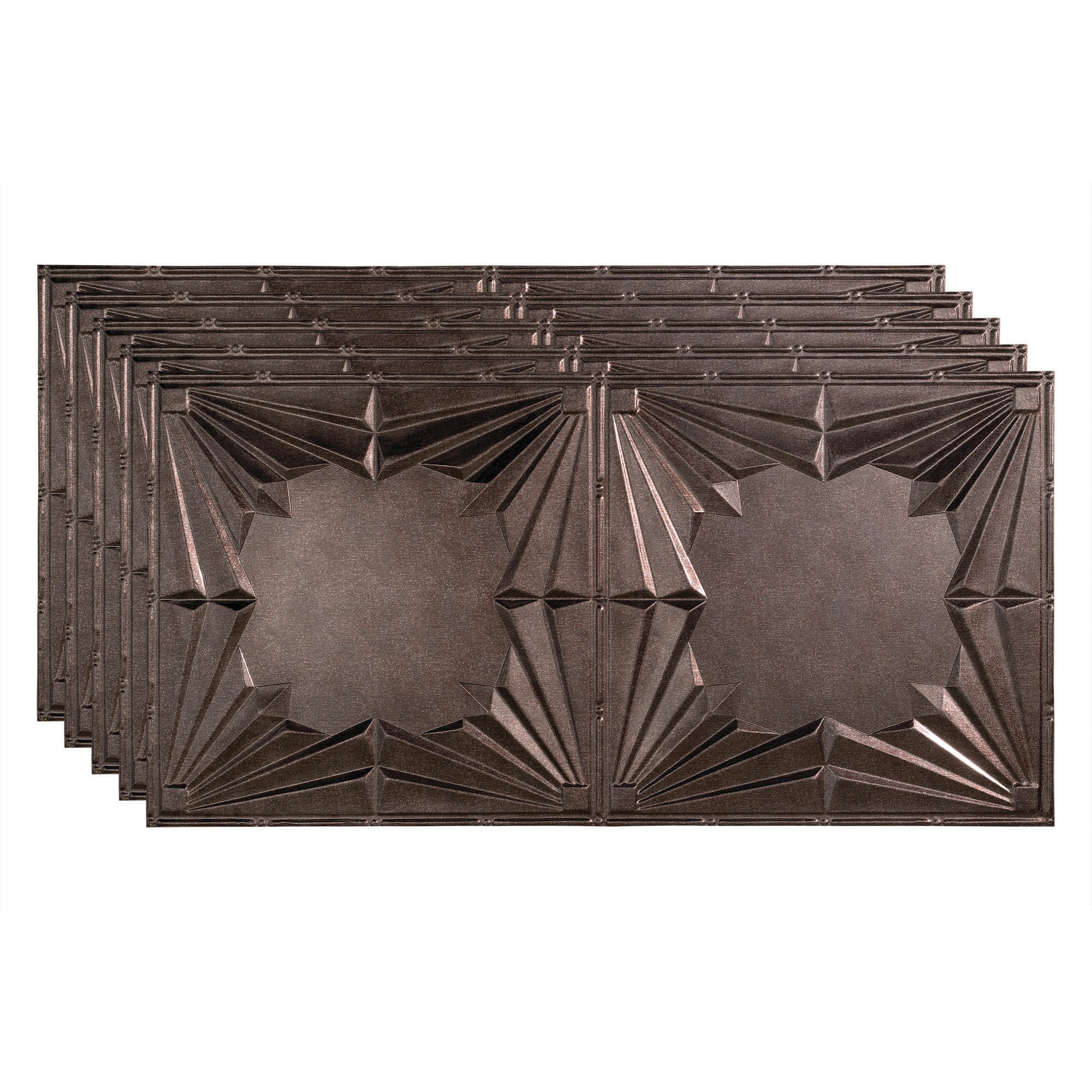 Fasade PG5527 4-ft x 2-ft Art Deco Smoked Pewter PVC Surface-mount Ceiling Tile ( 5 -Pack, 40-Sq. Feet / Case )