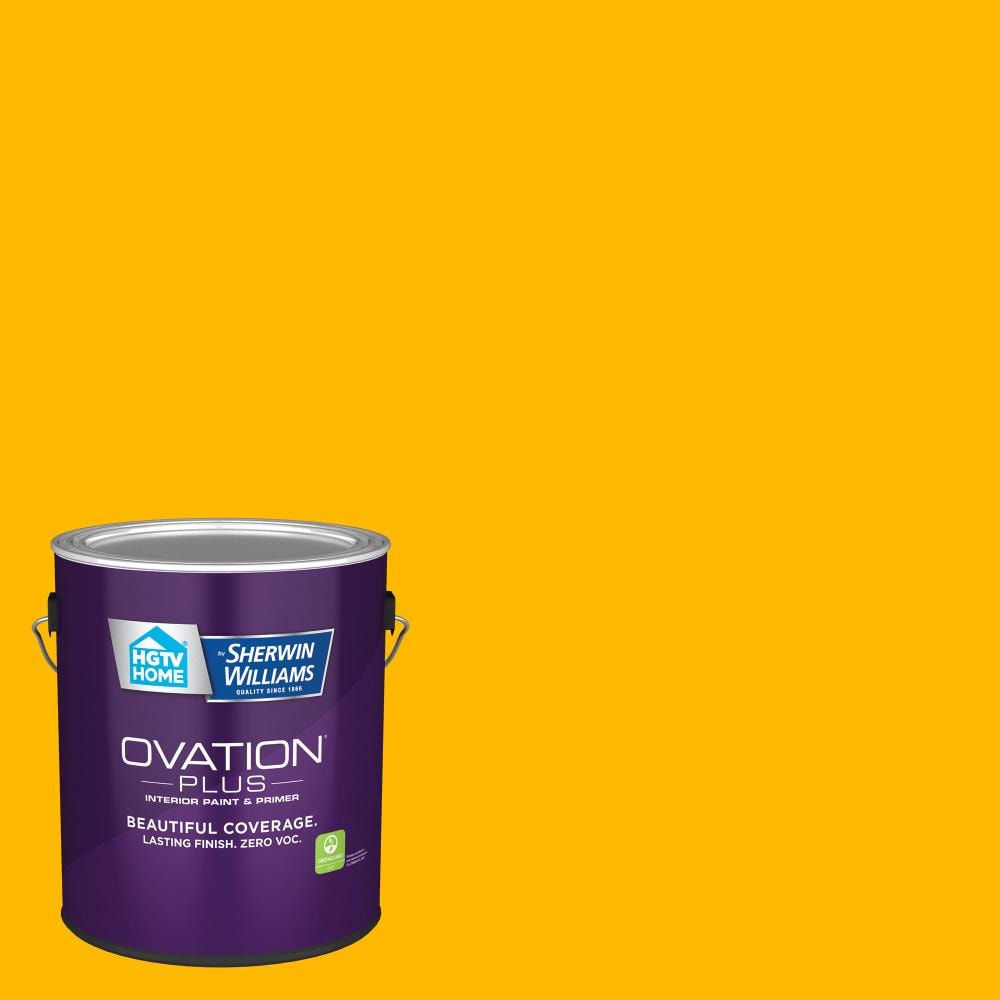 HGTV HOME by Sherwin-Williams 3010-2-2557218 Ovation Plus Satin Sun Spark 3010-2 Latex Interior Paint Paint + Primer ( 1-gallon )