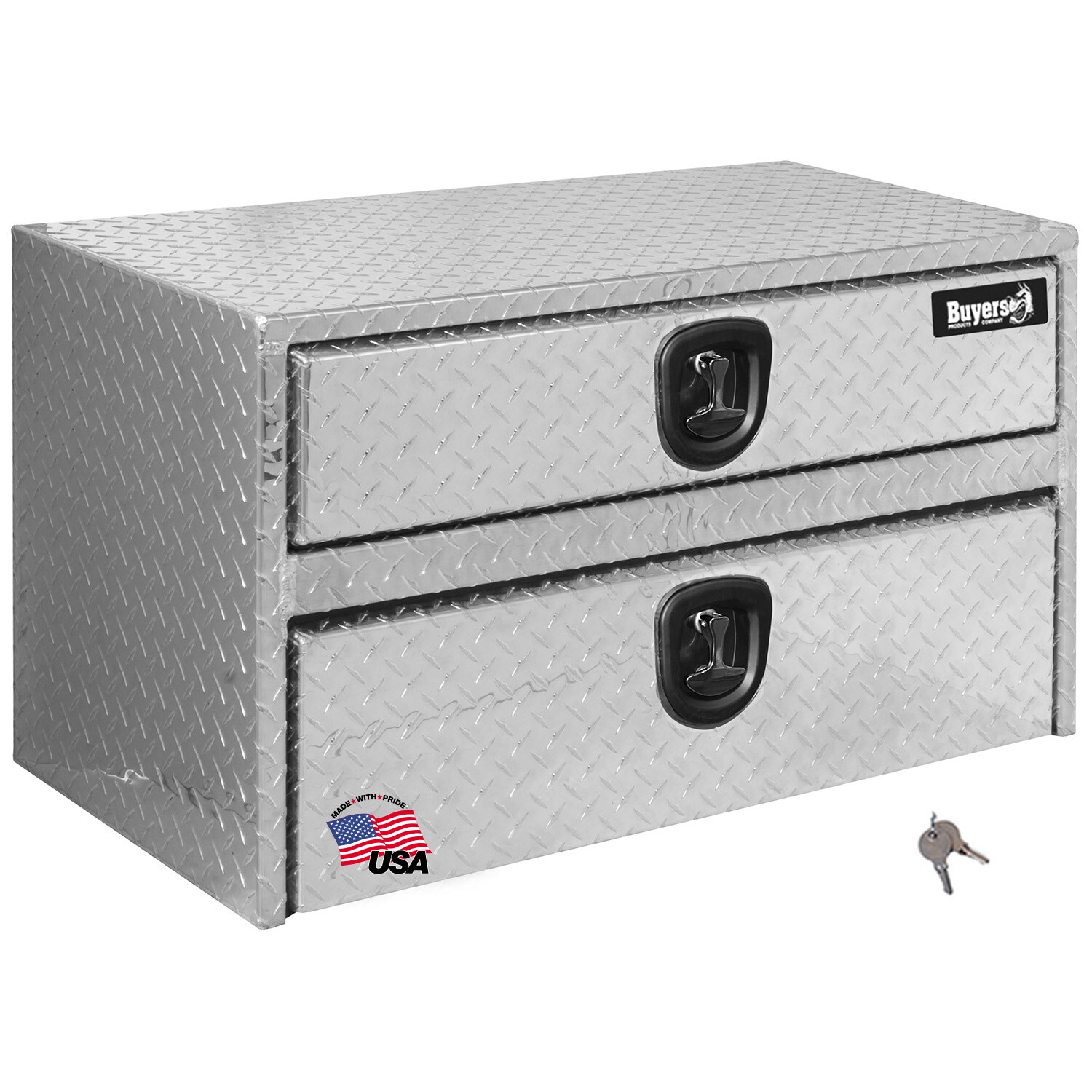 Buyers Products 28-in x 24-in x 12-in Diamond Tread Aluminum In-frame Box  Truck Tool Box in the Truck Tool Boxes department at