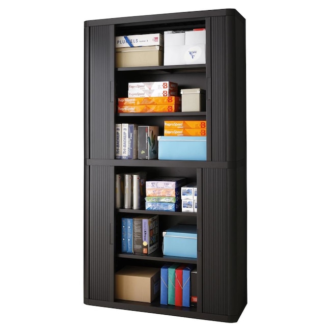 Paperflow Easyoffice Black 4 Shelf, Office Depot Bookcases With Doors And Windows