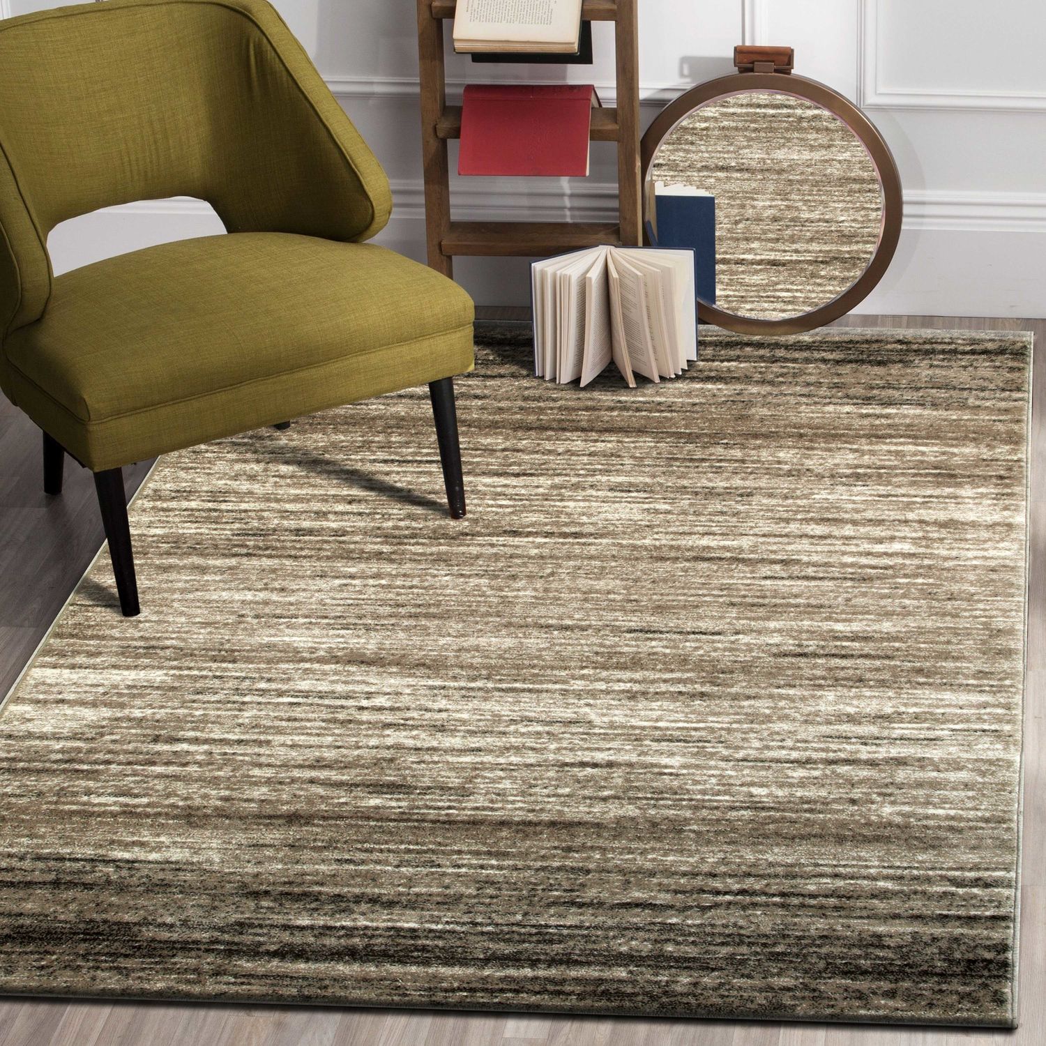 LR Home 7149A6984934J8 5 X 7 (ft) Light Beige / White Indoor Distressed/Overdyed Area Rug