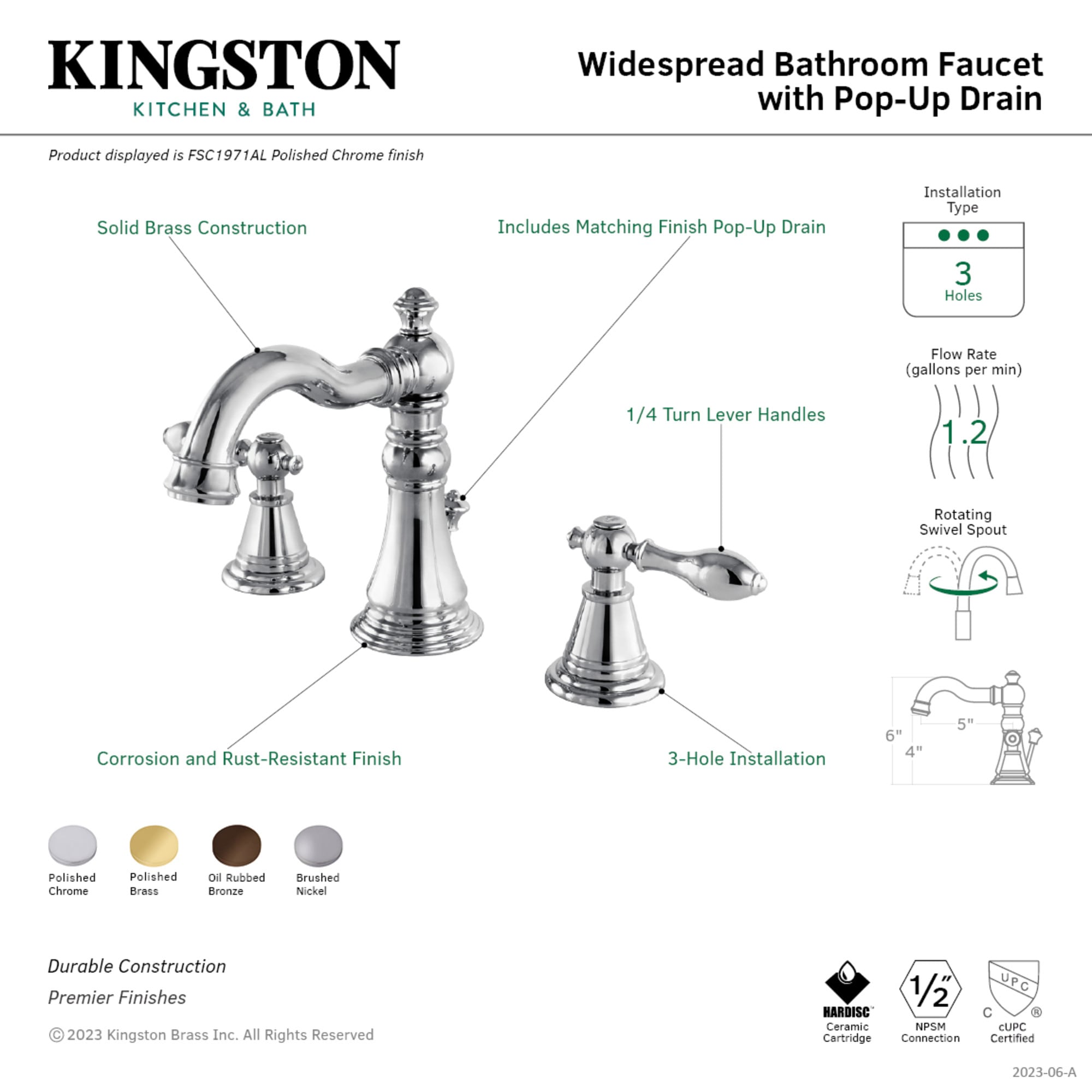 Kingston Brass WLFSC1975AL Lavatory-Faucets - View #3