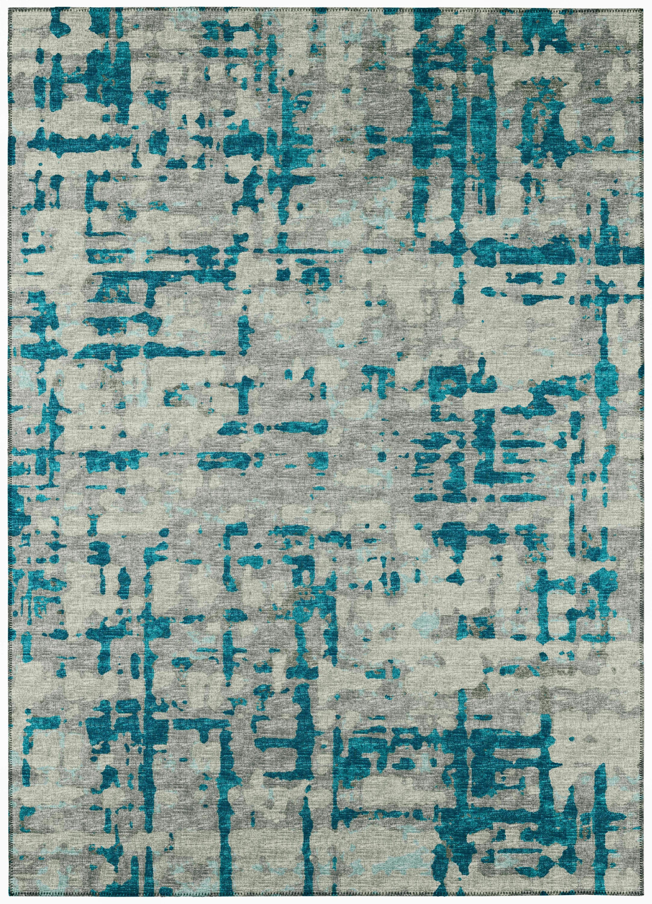 Addison Rugs ABV35PE8X10 Bravado 8 x 10 (ft) Chenille Peacock Rectangular Indoor/Outdoor Abstract Southwestern Area rug